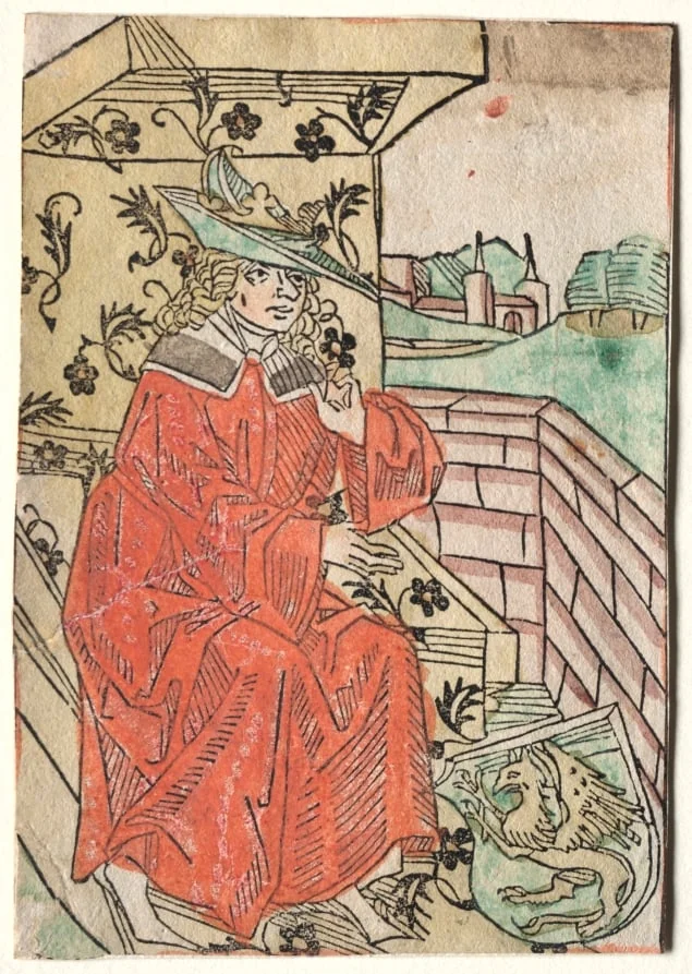 Hartlib's Alexander:  Alexander Seated on Throne, by Unknown, 1404