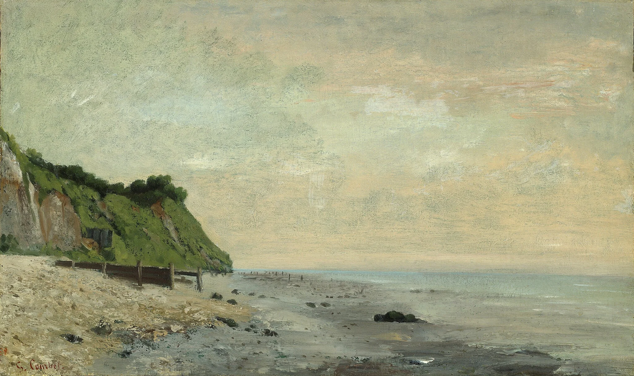 Cliffs on the Sea Coast: Small Beach, Sunrise (Falaise au bord de la mer, vu Petite Plage, soleil levant)