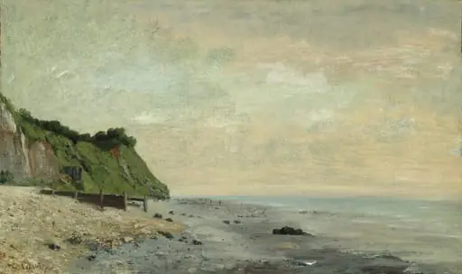 Cliffs on the Sea Coast: Small Beach, Sunrise (Falaise au bord de la mer, vu Petite Plage, soleil levant)