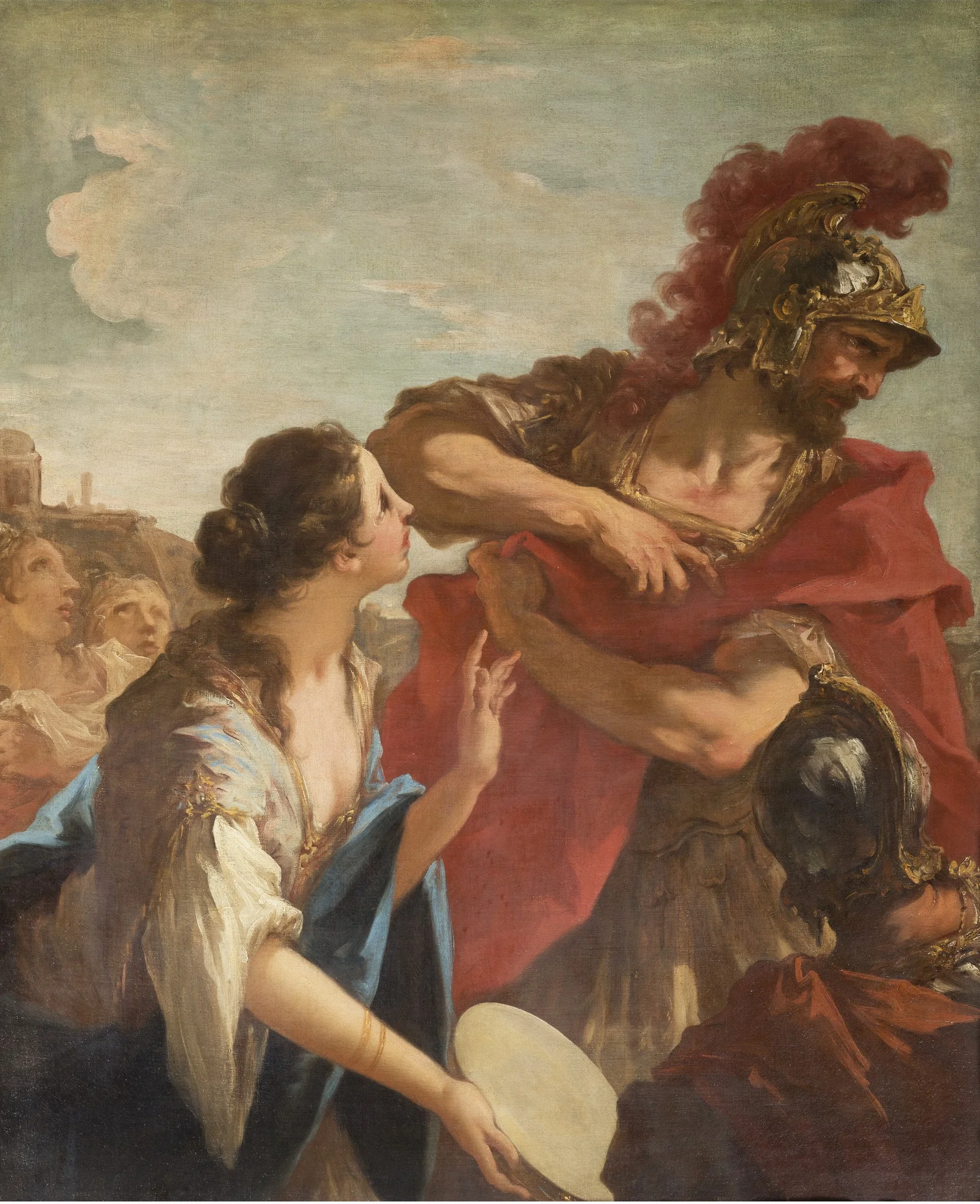 Jephthah returning from Battle is greeted by his Daughter