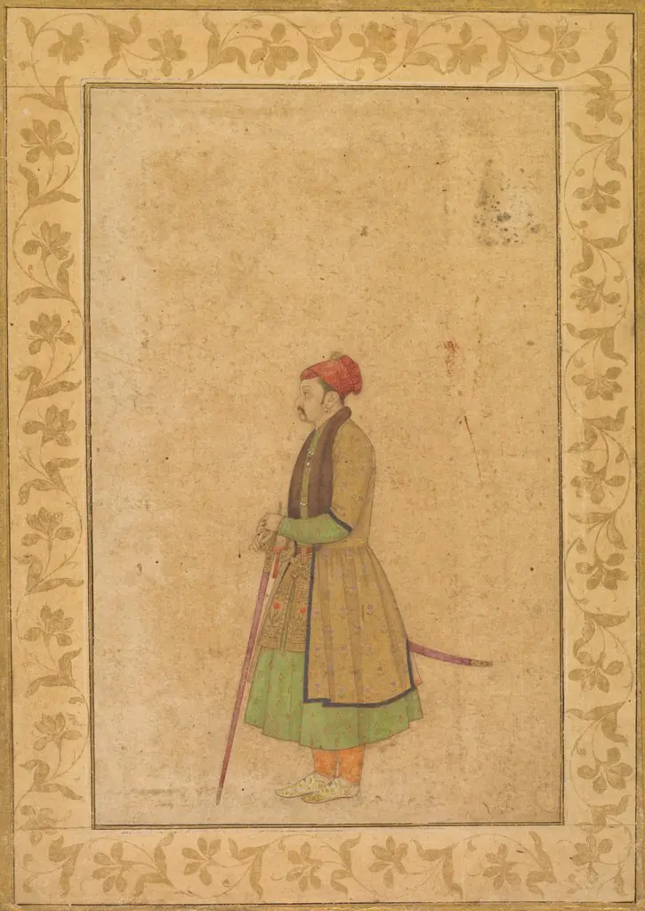 Portrait of Raja Ram Singh of Amber (r. 1667-1688) with a Deccan Sword (recto); Calligraphy (verso)
