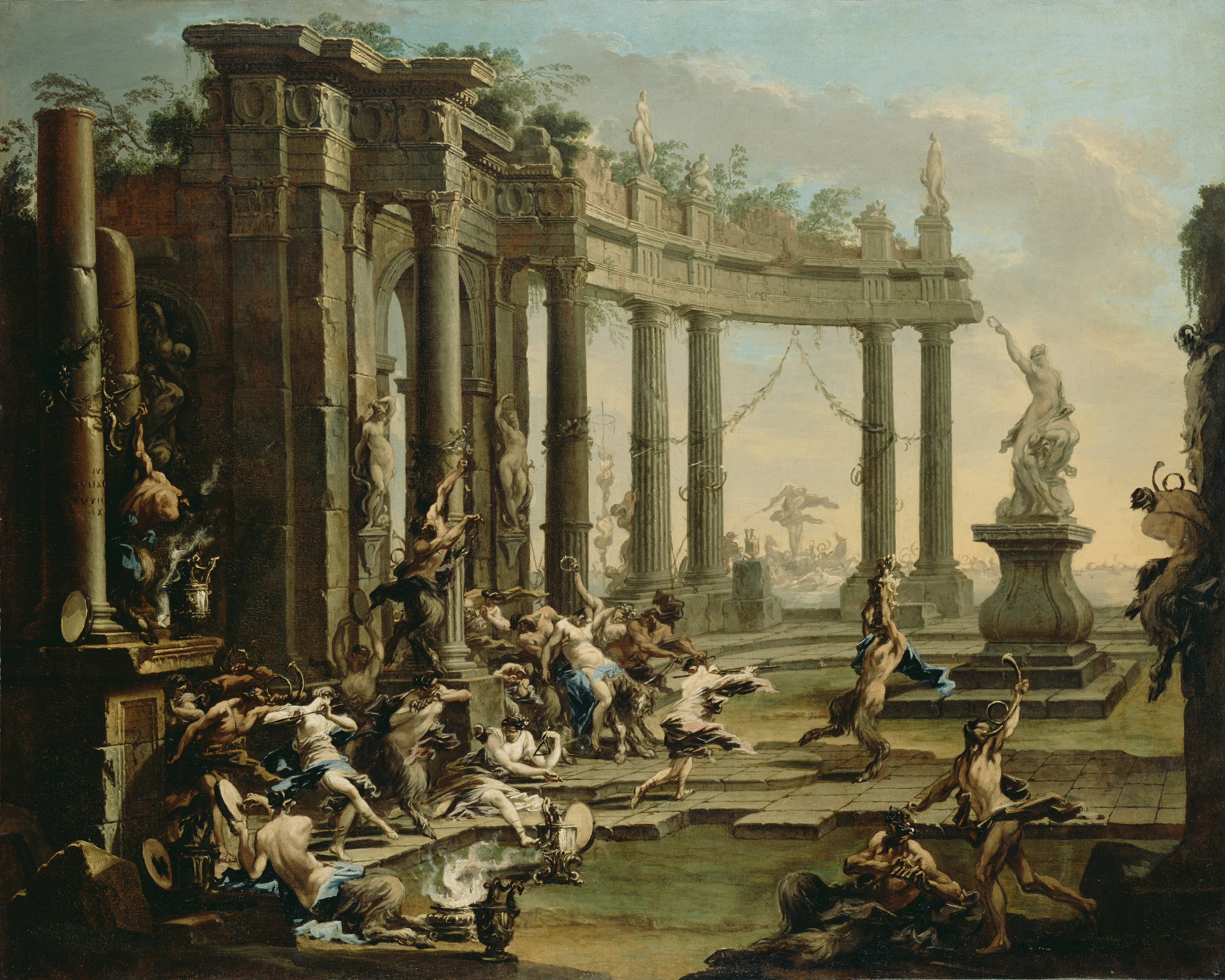 Bacchanale, by Alessandro Magnasco, oil, 1725