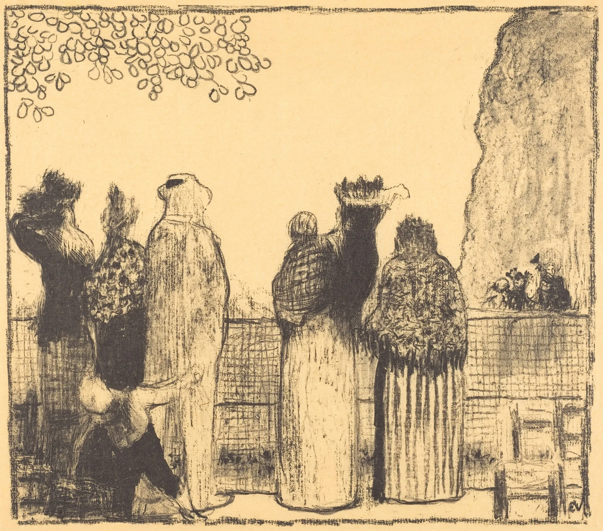 The Tuileries (Les Tuileries), by Édouard Vuillard, ink, 1895