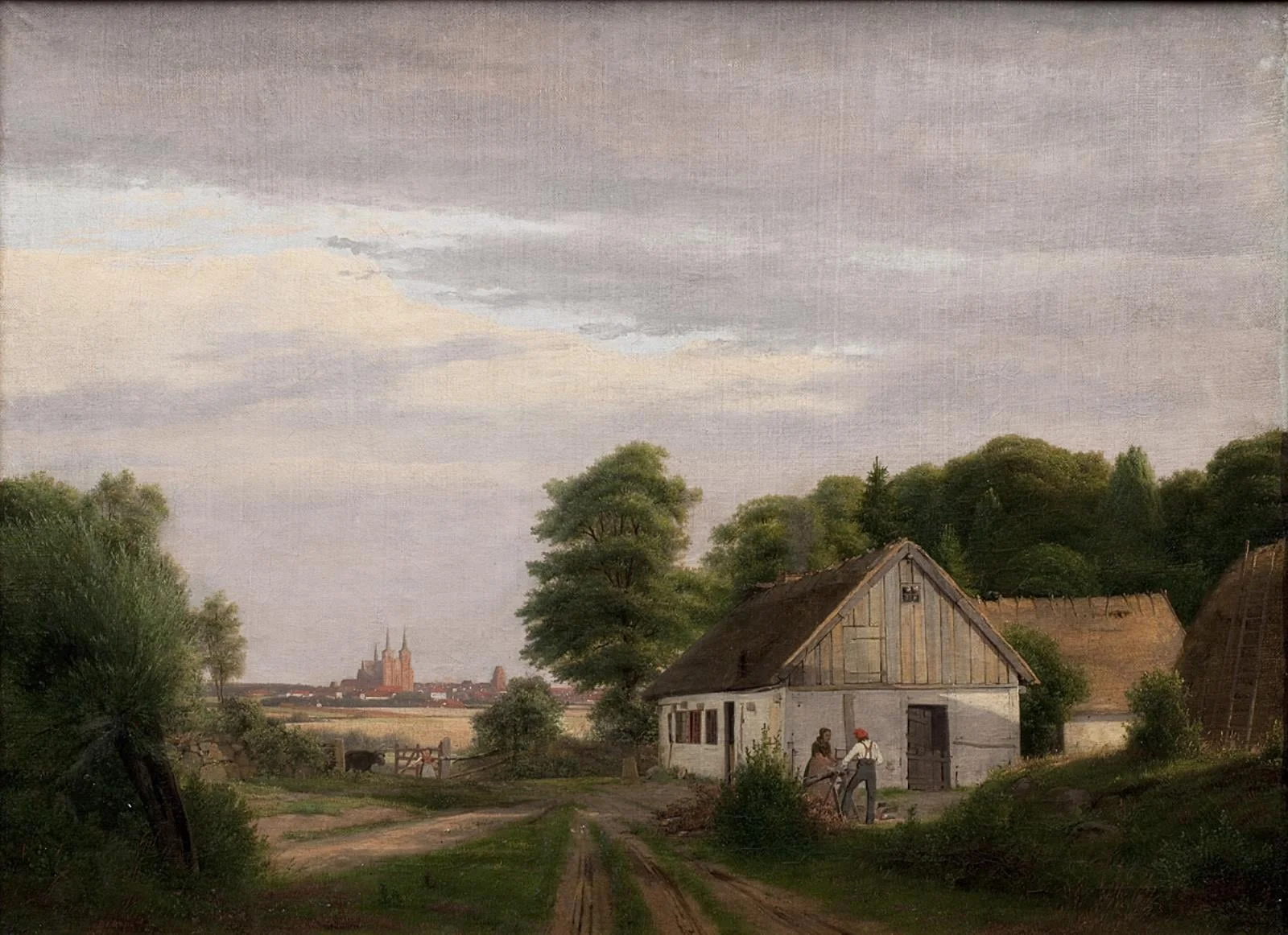 Udsigt mod Roskilde fra et husmandssted, by Unknown, 1835