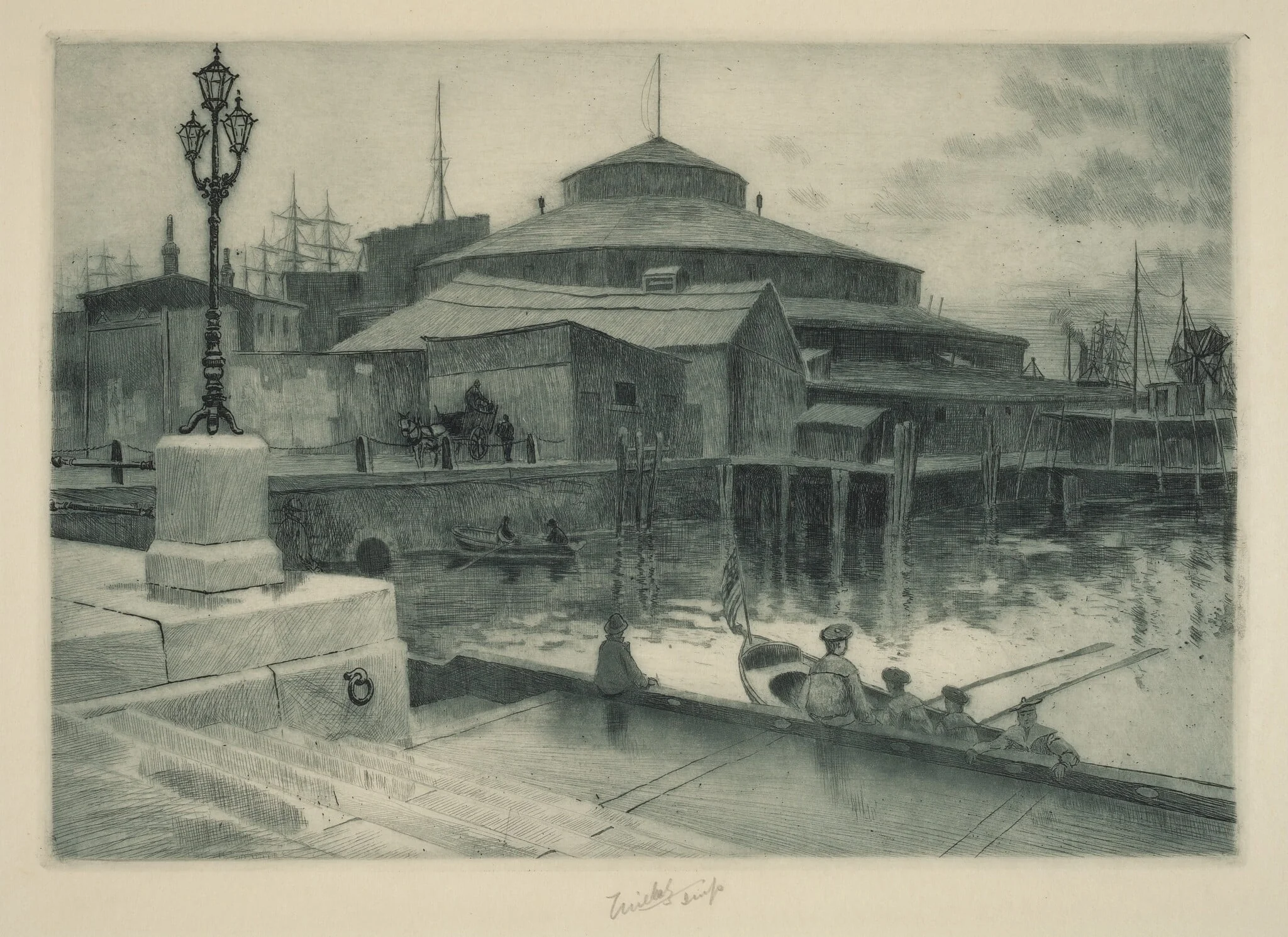 Castle Garden, by Charles Frederick William Mielatz, ink, 1892