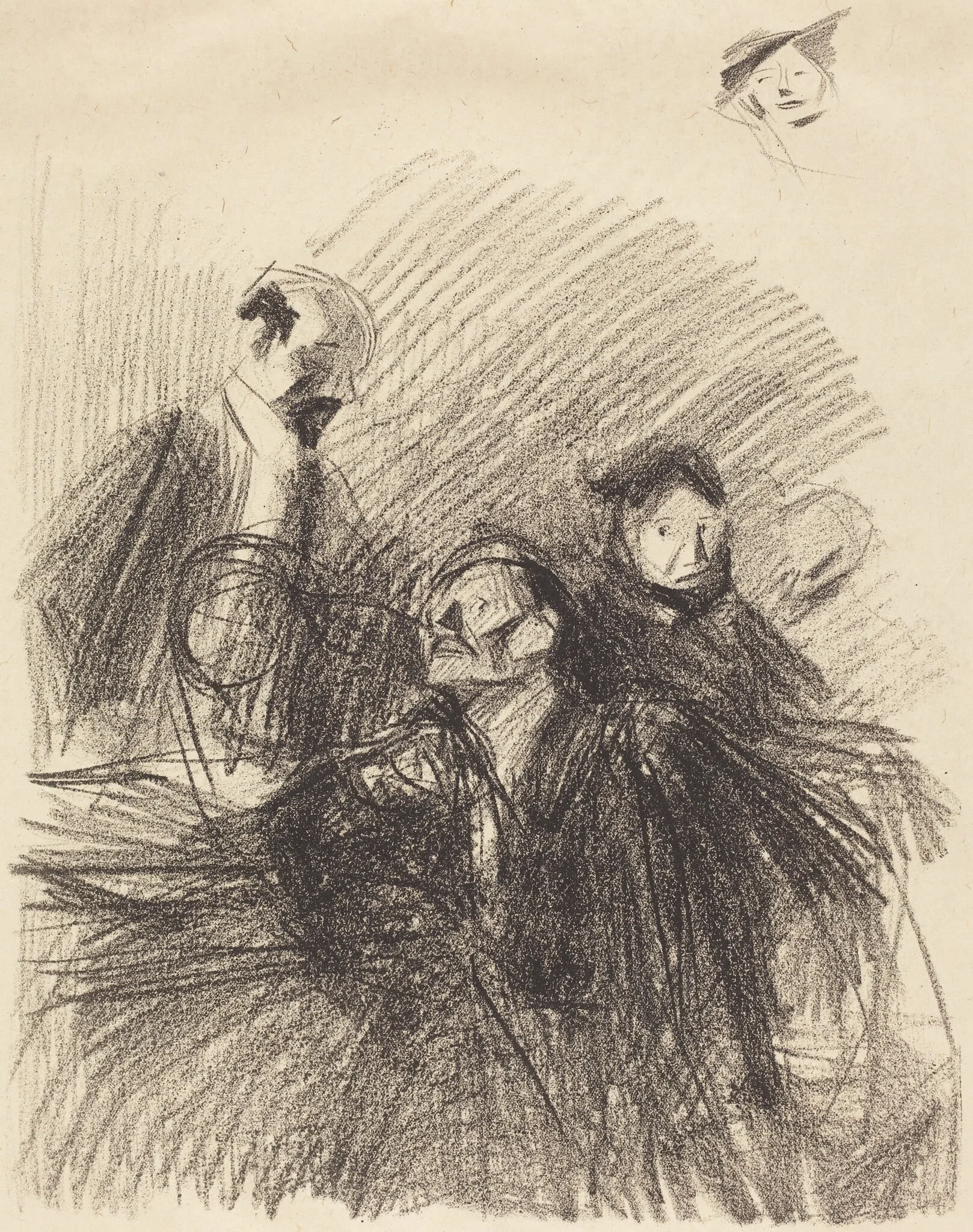 Scène d'audience (les deux avocats) (Scene of a Hearing (The Two Lawyers)), by Jean-Louis Forain, ink, 1915