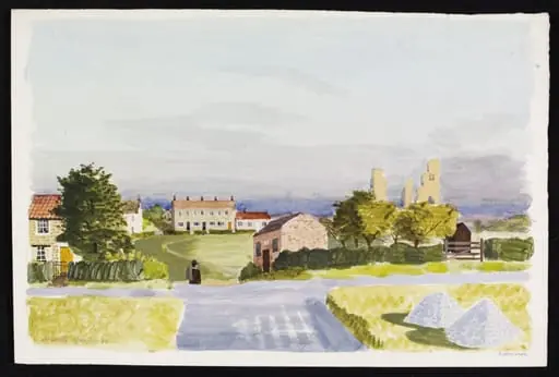 Sheriff Hutton; view over the plain of York, with York Minster in the distance