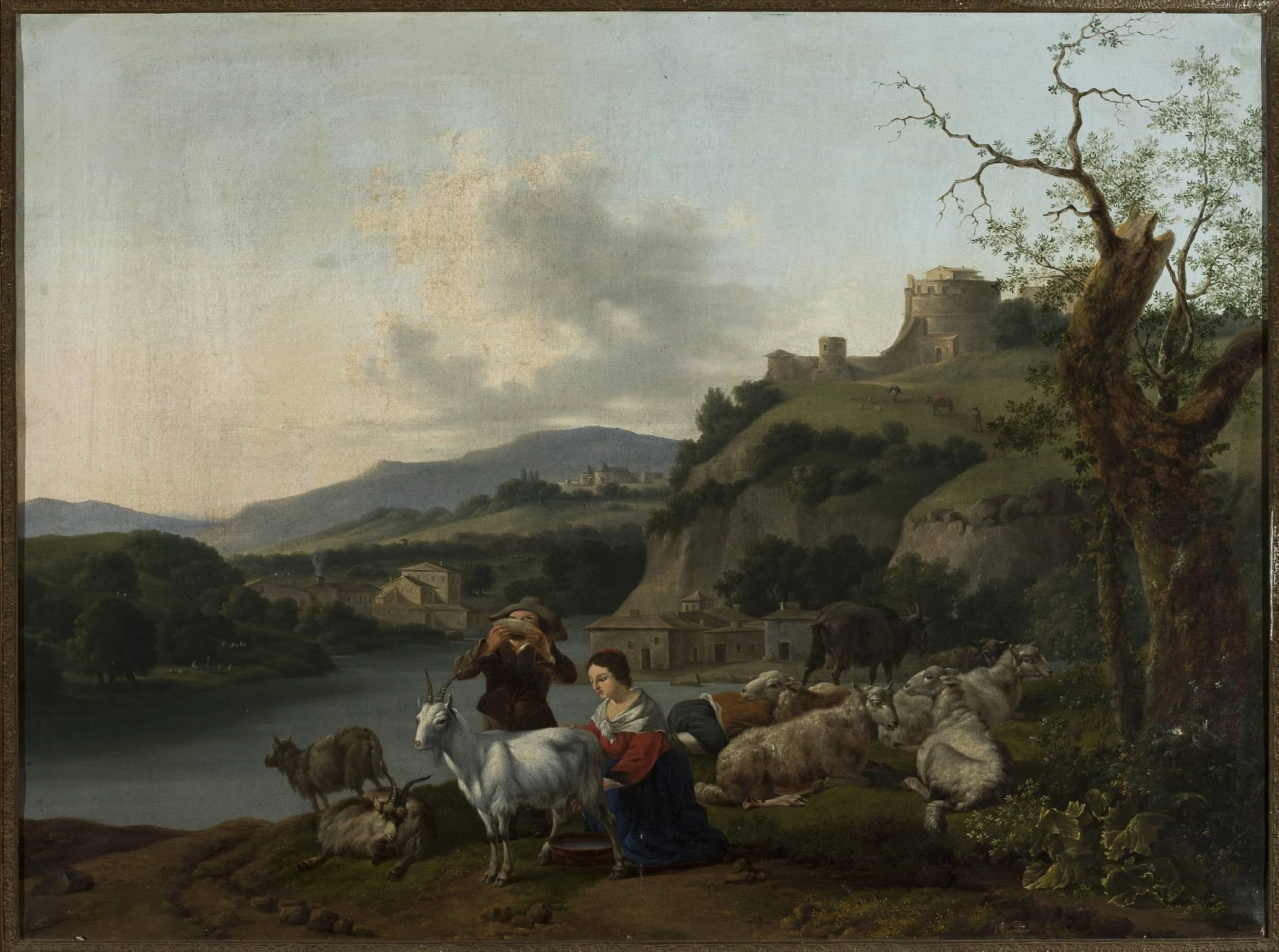 Pastoral scene, by Kazimierz Żwan, oil, 1835