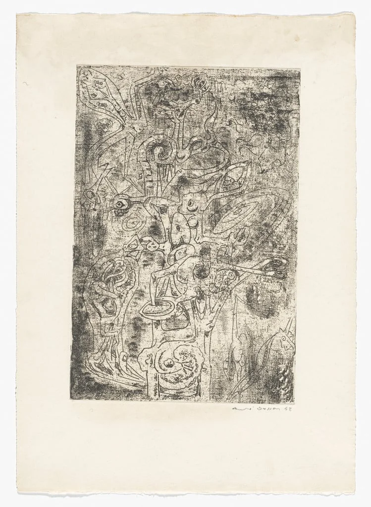 Untitled, by André Masson, watercolor, 1942
