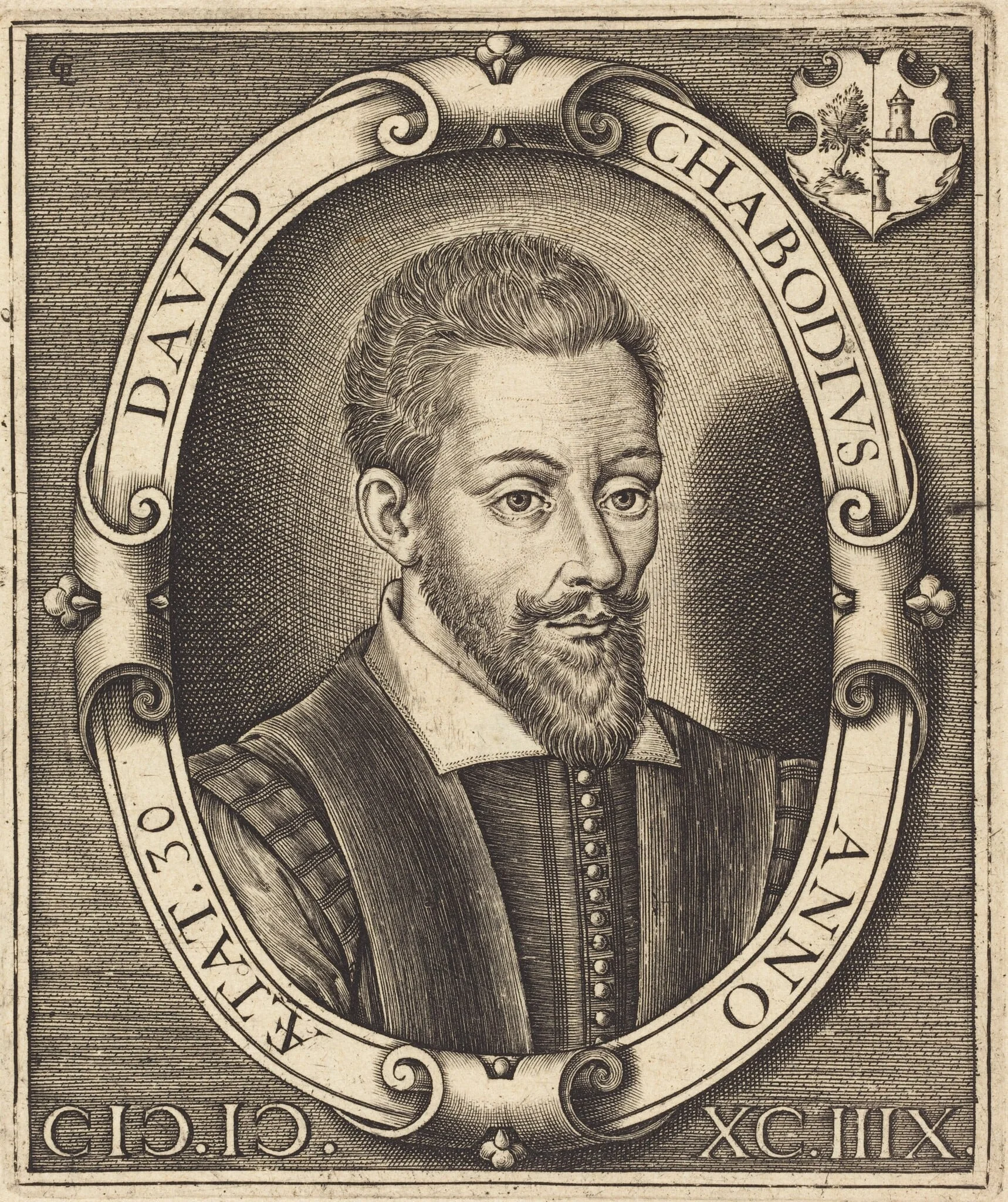 David Chabodius, by Léonard Gaultier, ink, 1601