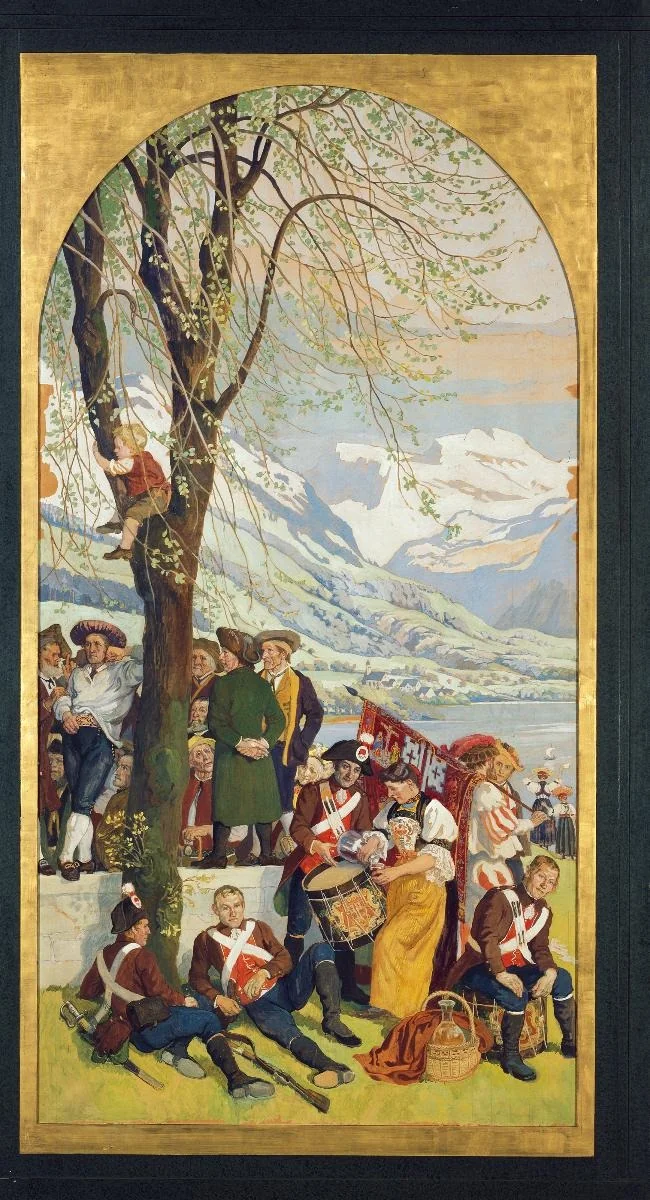Obwaldner Landsgemeinde [fünftes Bild, rechts], by Wilhelm Balmer, unspecified, 1911