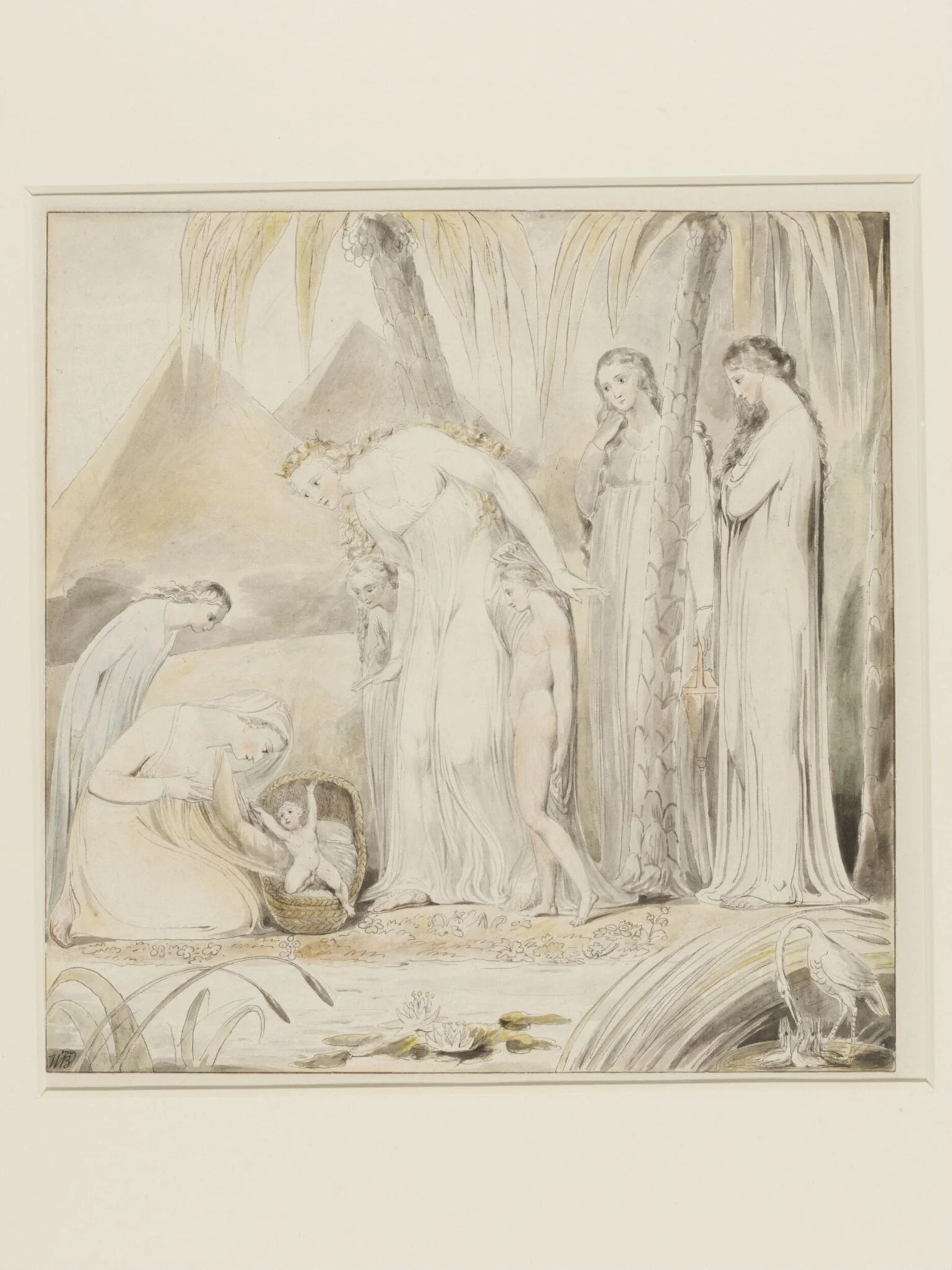 The Compassion of Pharoah's Daughter, by William Blake, watercolor, 1805