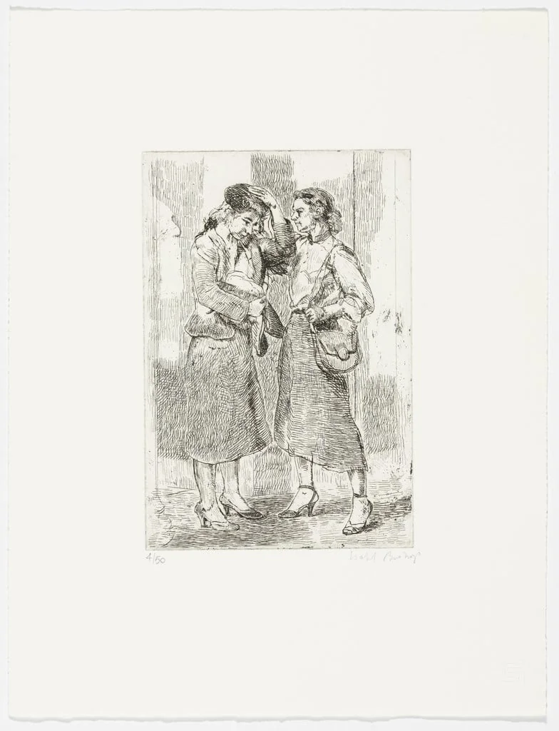 Untitled, by Isabel Bishop, ink, 1953
