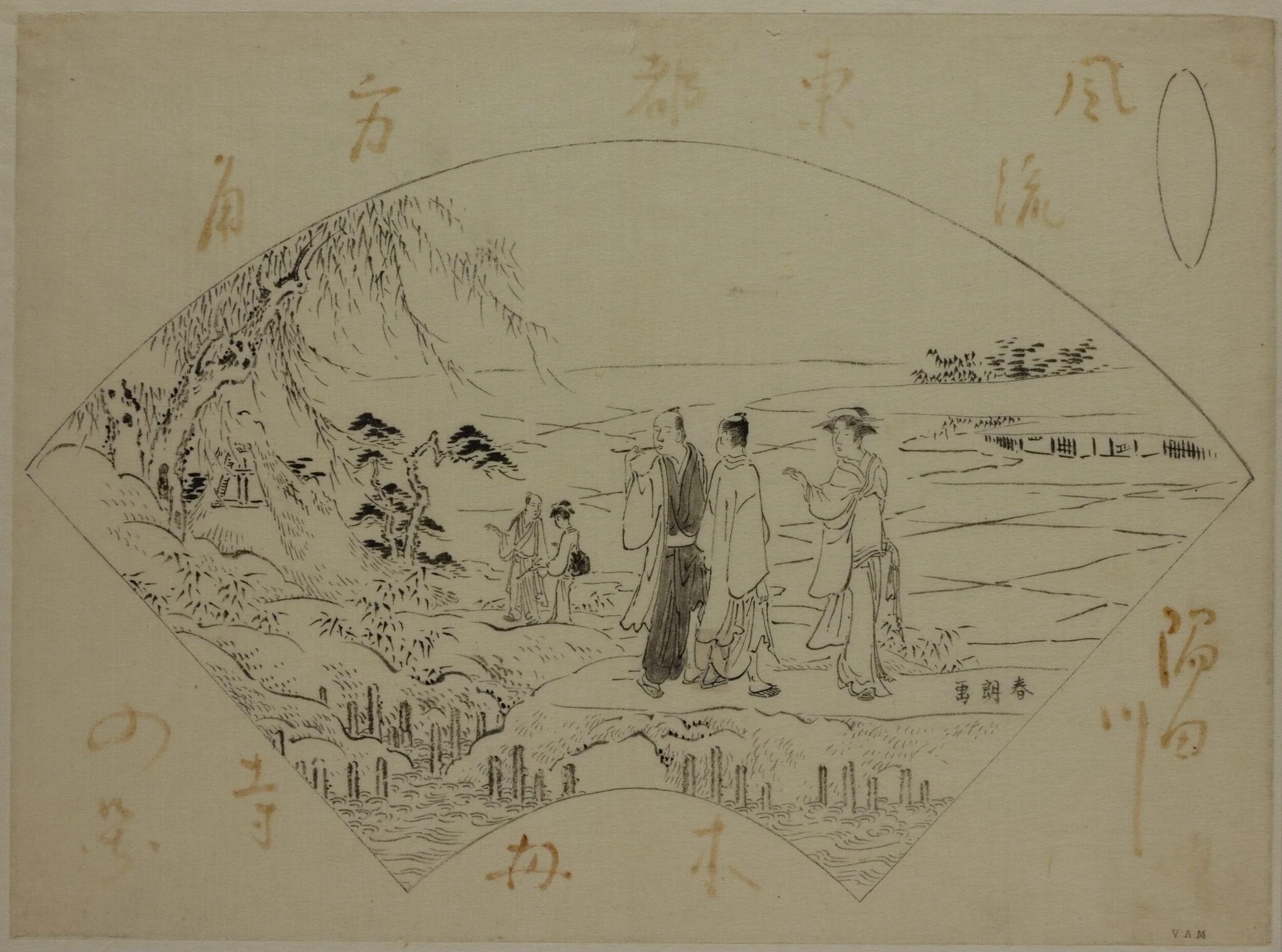 The Mokuboji Temple by the Sumida River, by Katsushika Hokusai, 1786