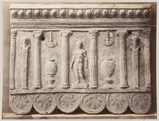 Bas-relief portion of a frieze of Hercules the conqueror in terra cotta