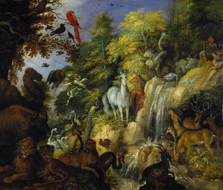 Orpheus with beasts and birds
