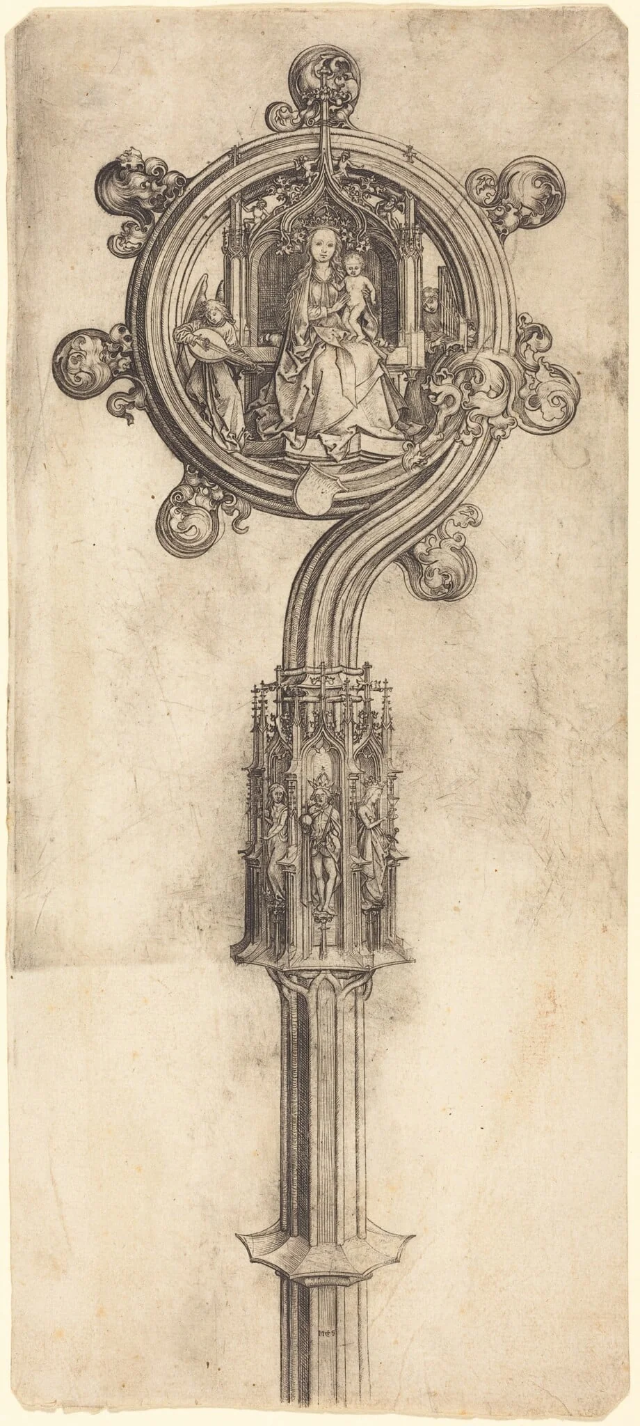 A Bishop's Crosier, by Martin Schongauer, ink, 1478