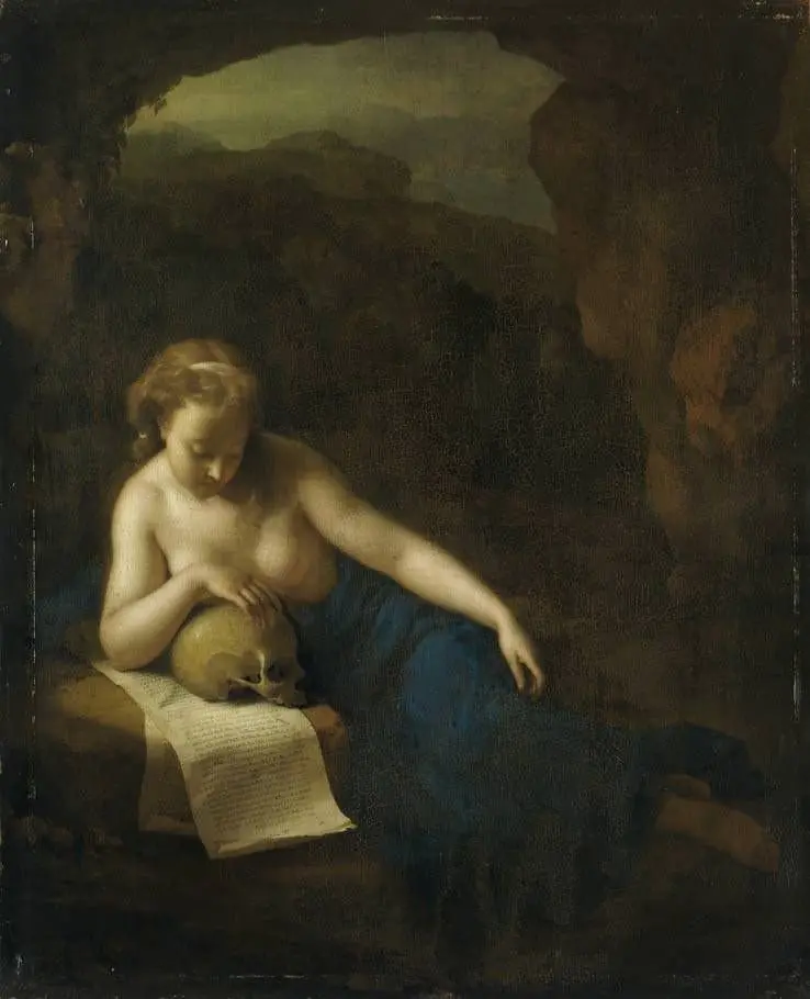 The penitent Mary Magdalene contemplating in the wilderniss