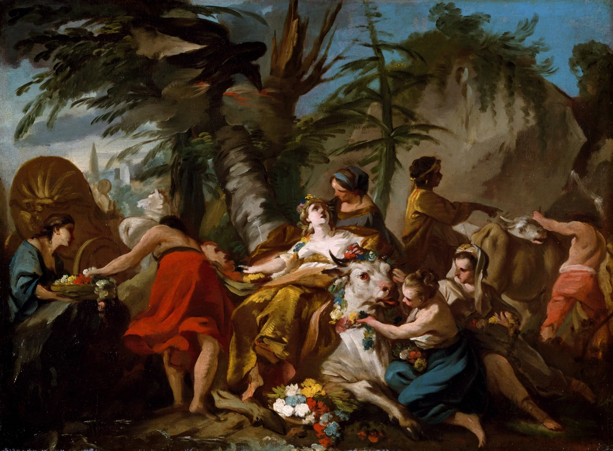 The Rape of Europa, by Jean-Baptiste Marie Pierre, oil, 1761