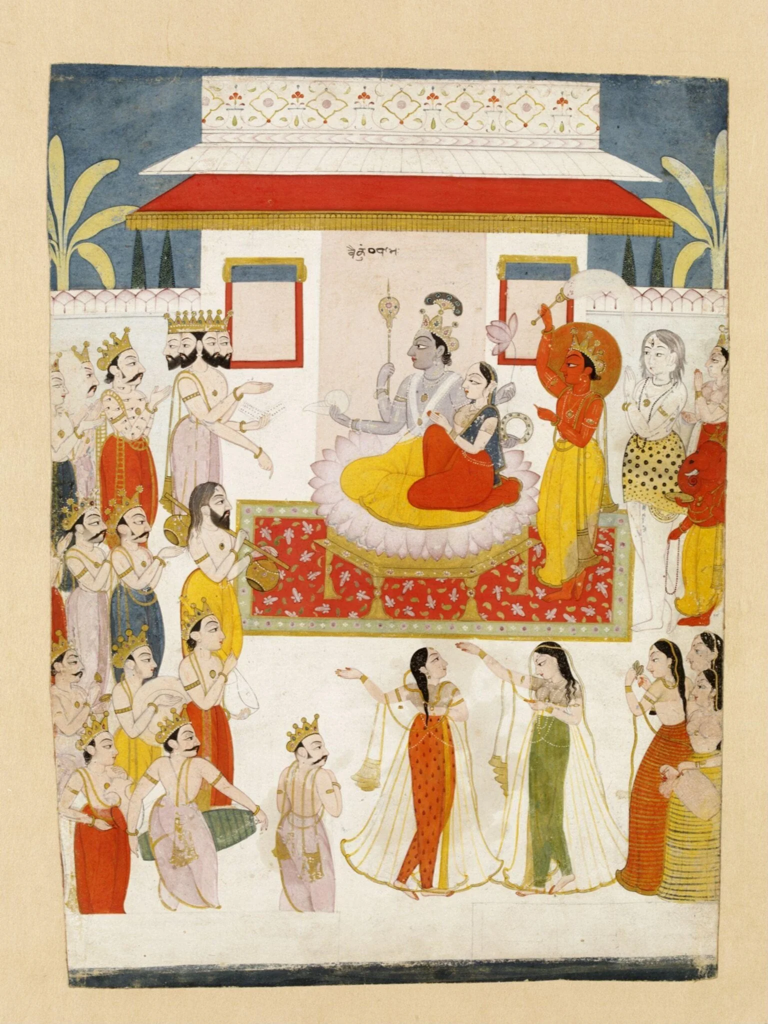 Vishnu, by Unknown, paint, 1750
