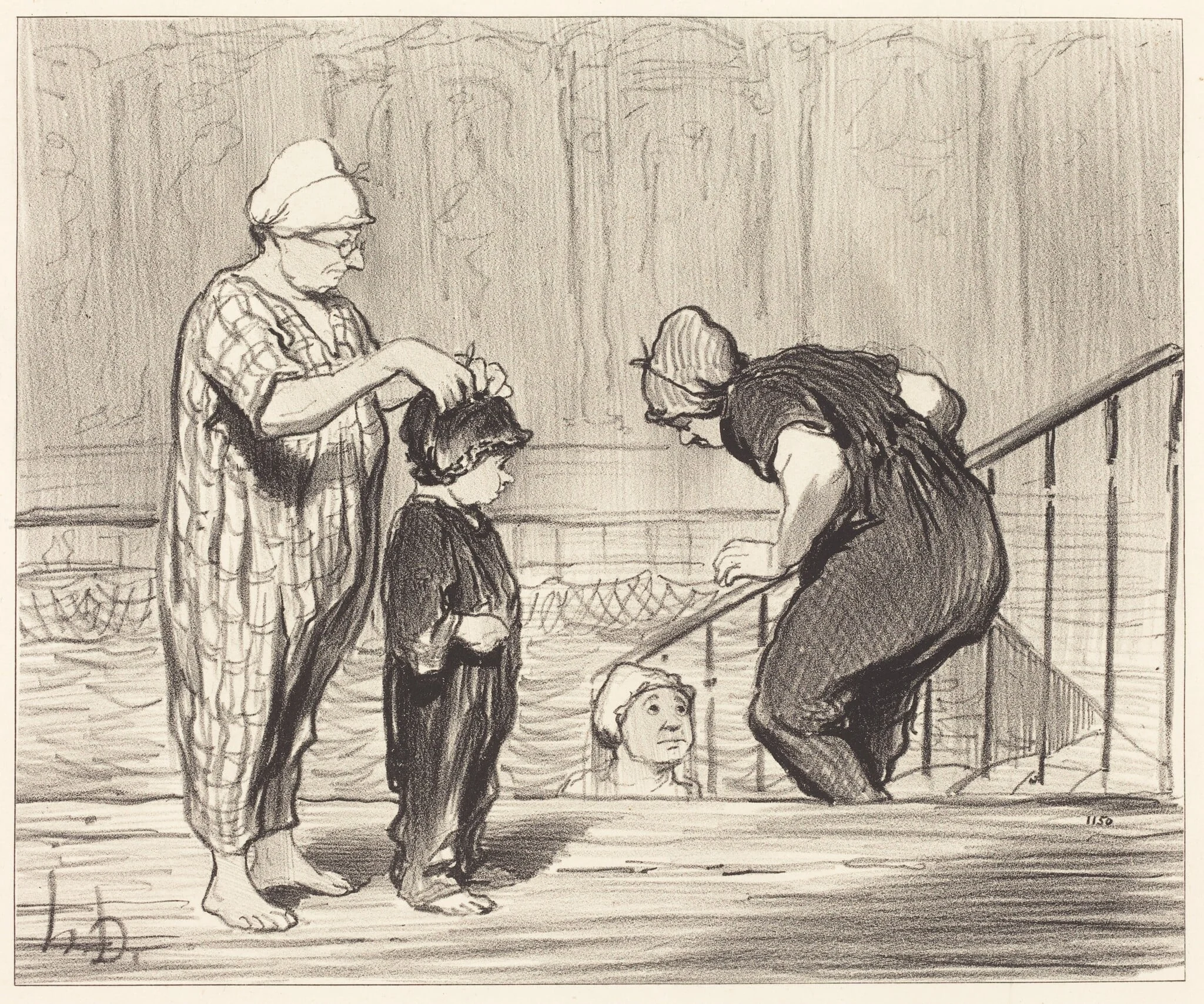 En Famille, by Honoré Daumier, ink, 1847