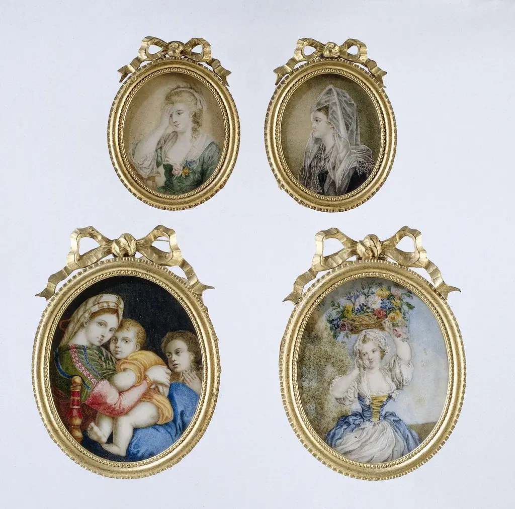 Schilderij met voorstelling van een vrouw met sluier