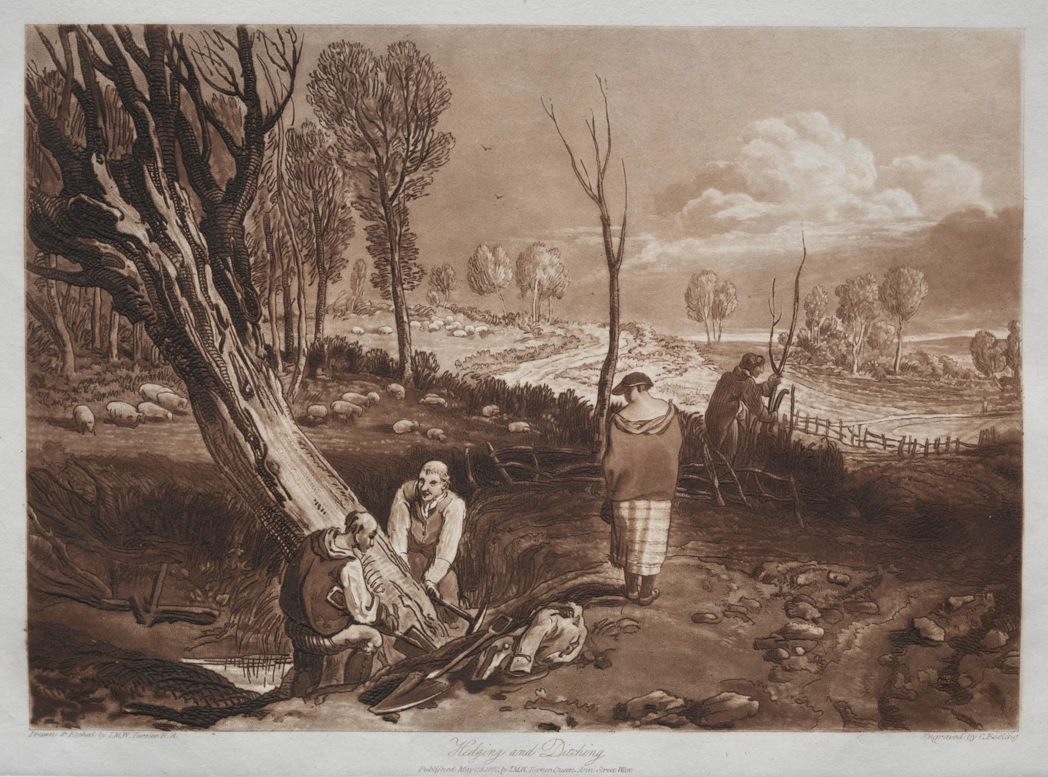 Liber Studiorum:  Hedging and Ditching, by Joseph Mallord William Turner, 1823