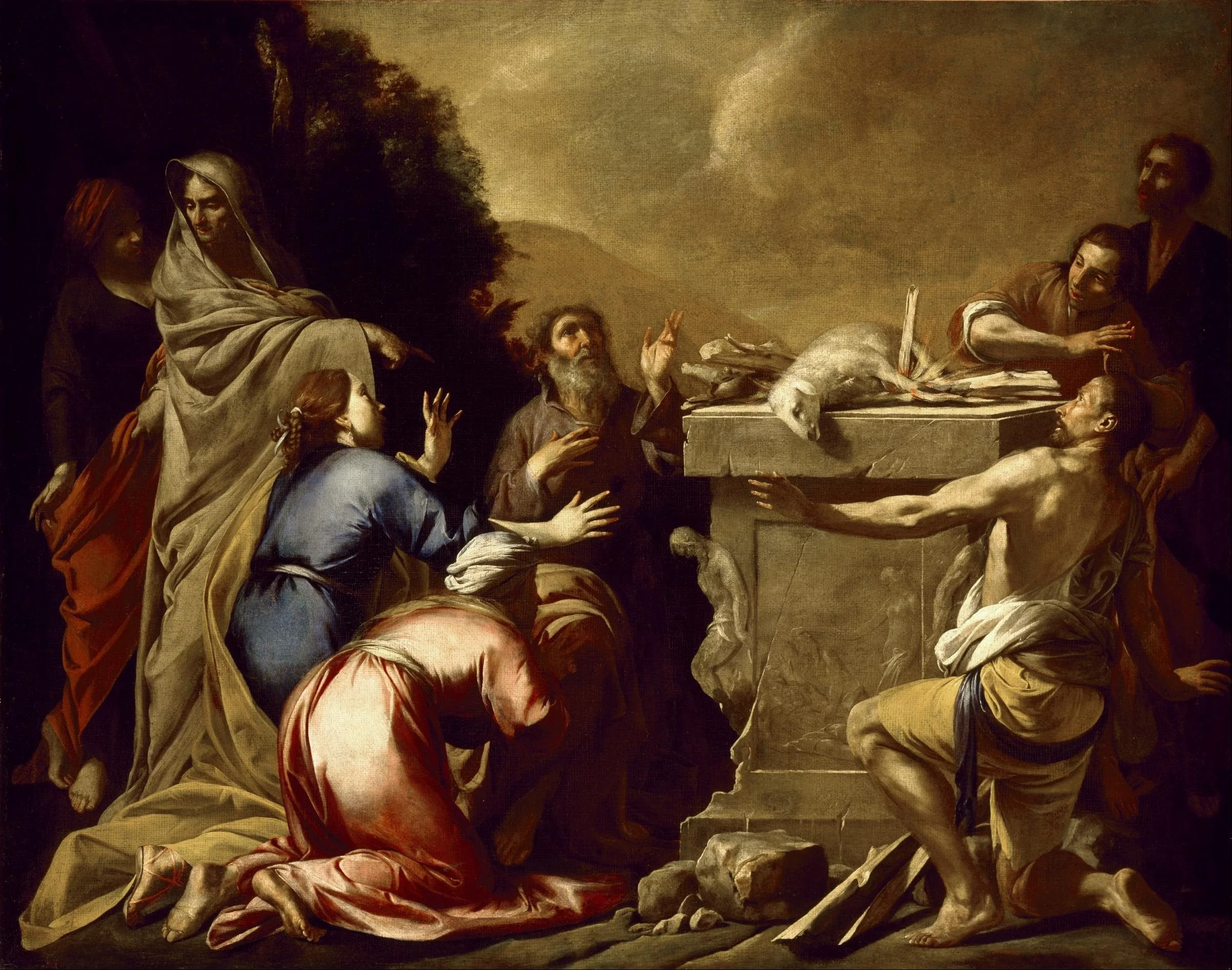 The Sacrifice of Noah, by Antonio de Bellis, oil, 1666