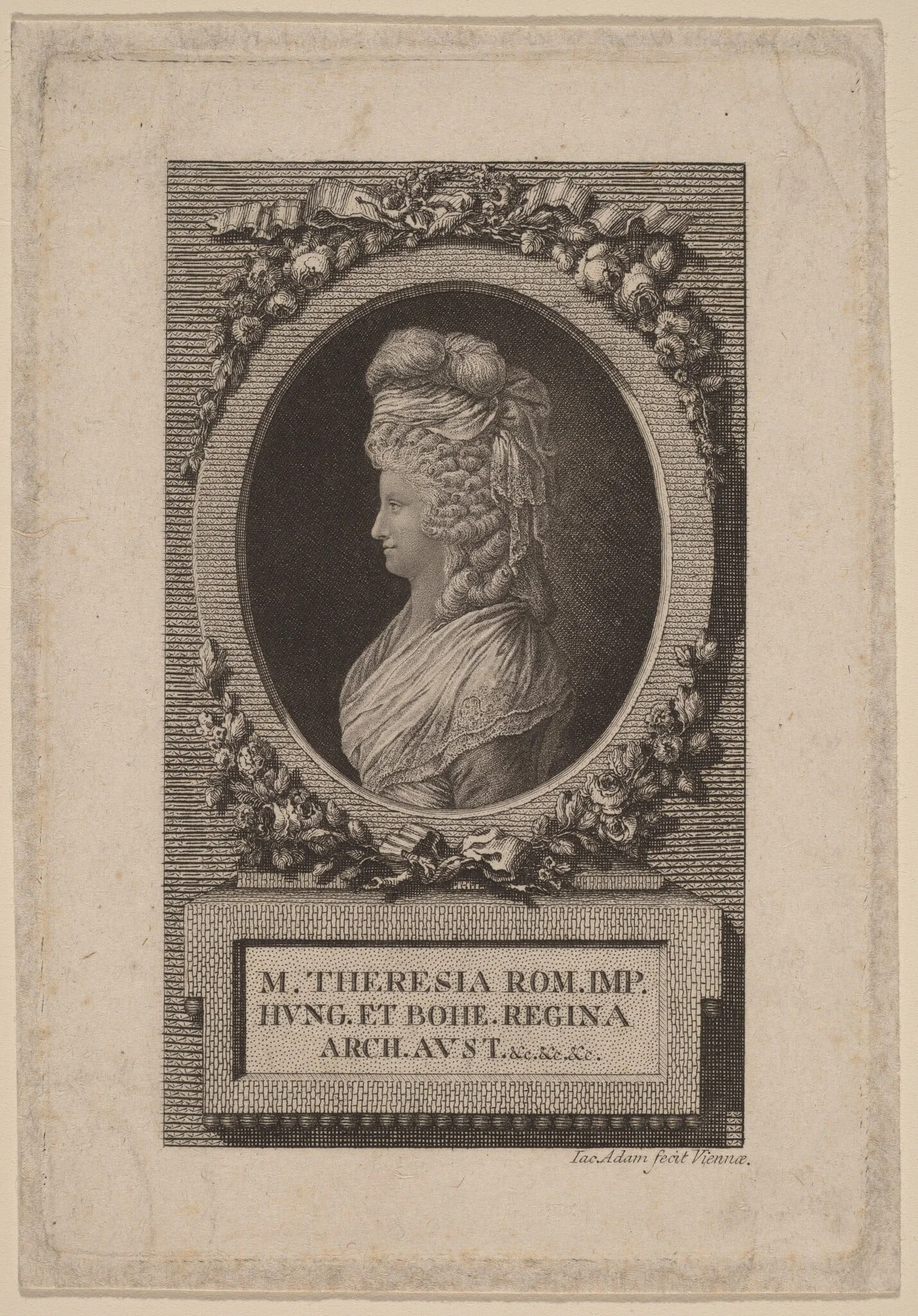 Marie-Thérèse, Holy Roman Empress, by Jacob Adam, ink, 1780