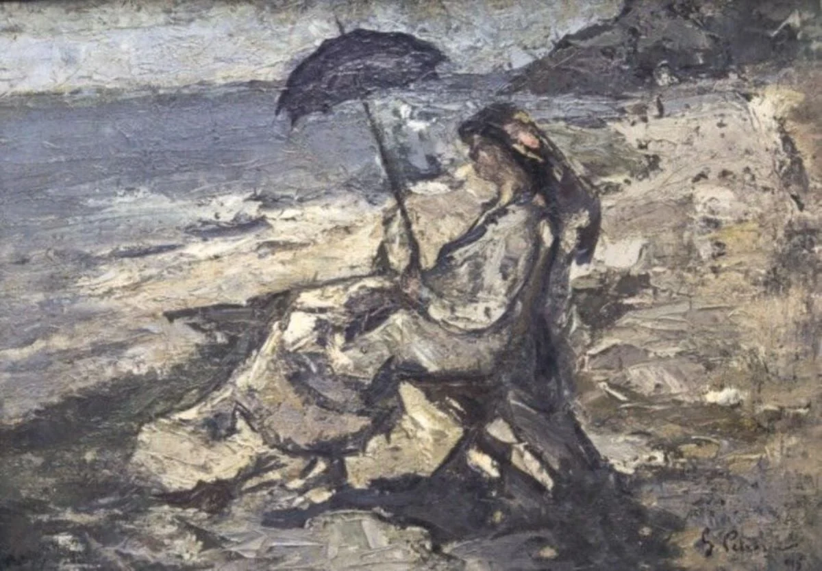 Femeie la mare, by Gheorghe Petrașcu, unspecified, 1915