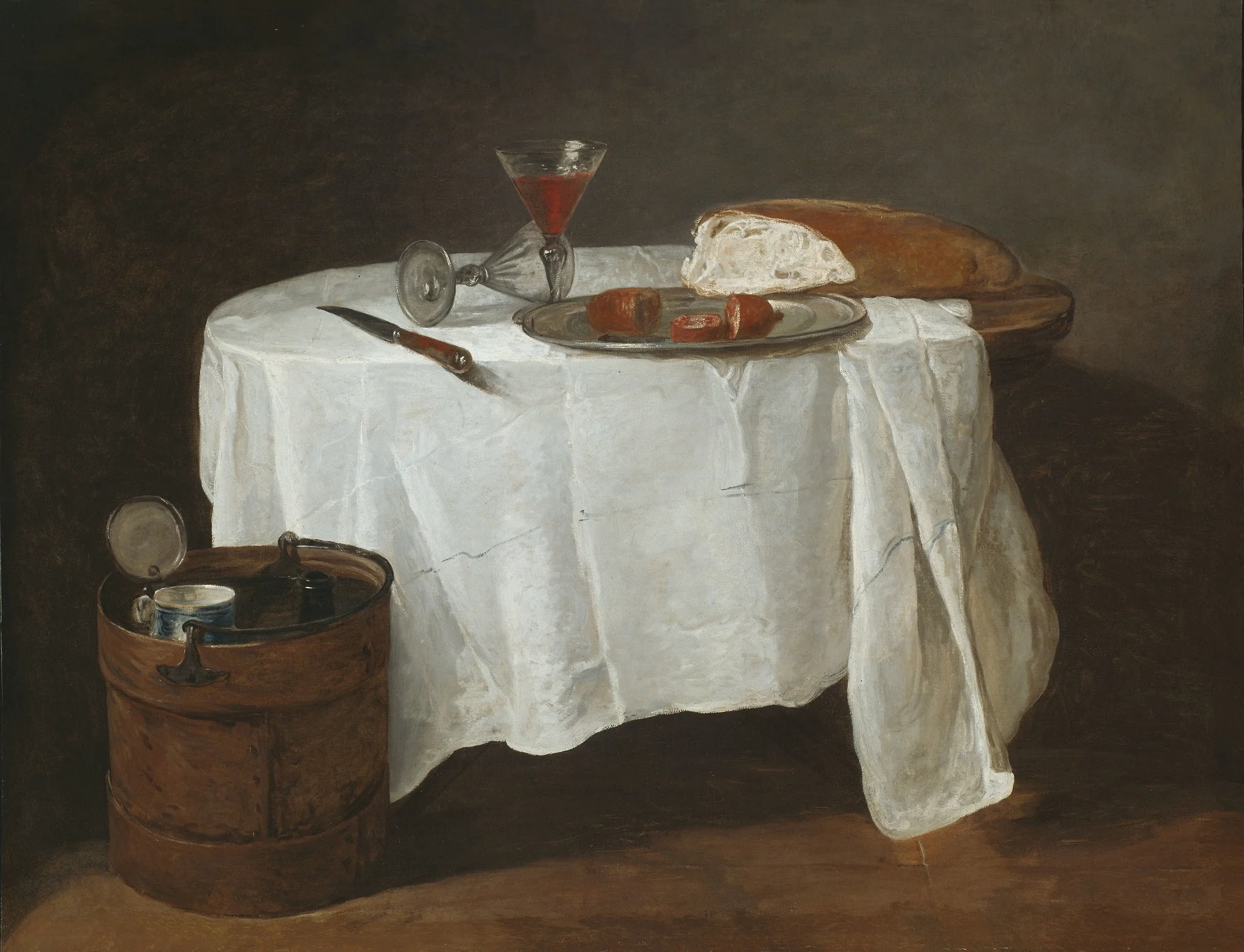 The White Tablecloth, by Jean-Baptiste-Siméon Chardin, oil, 1731