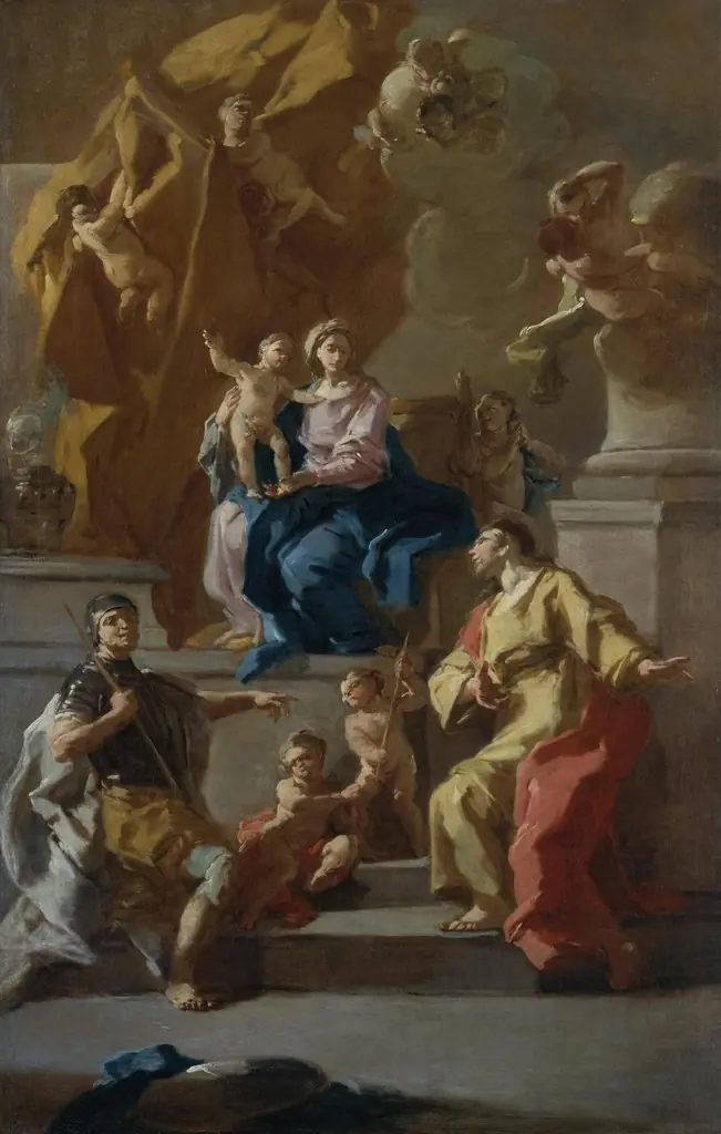 The Virgin and Child Enthroned, with Angels and Two Saints