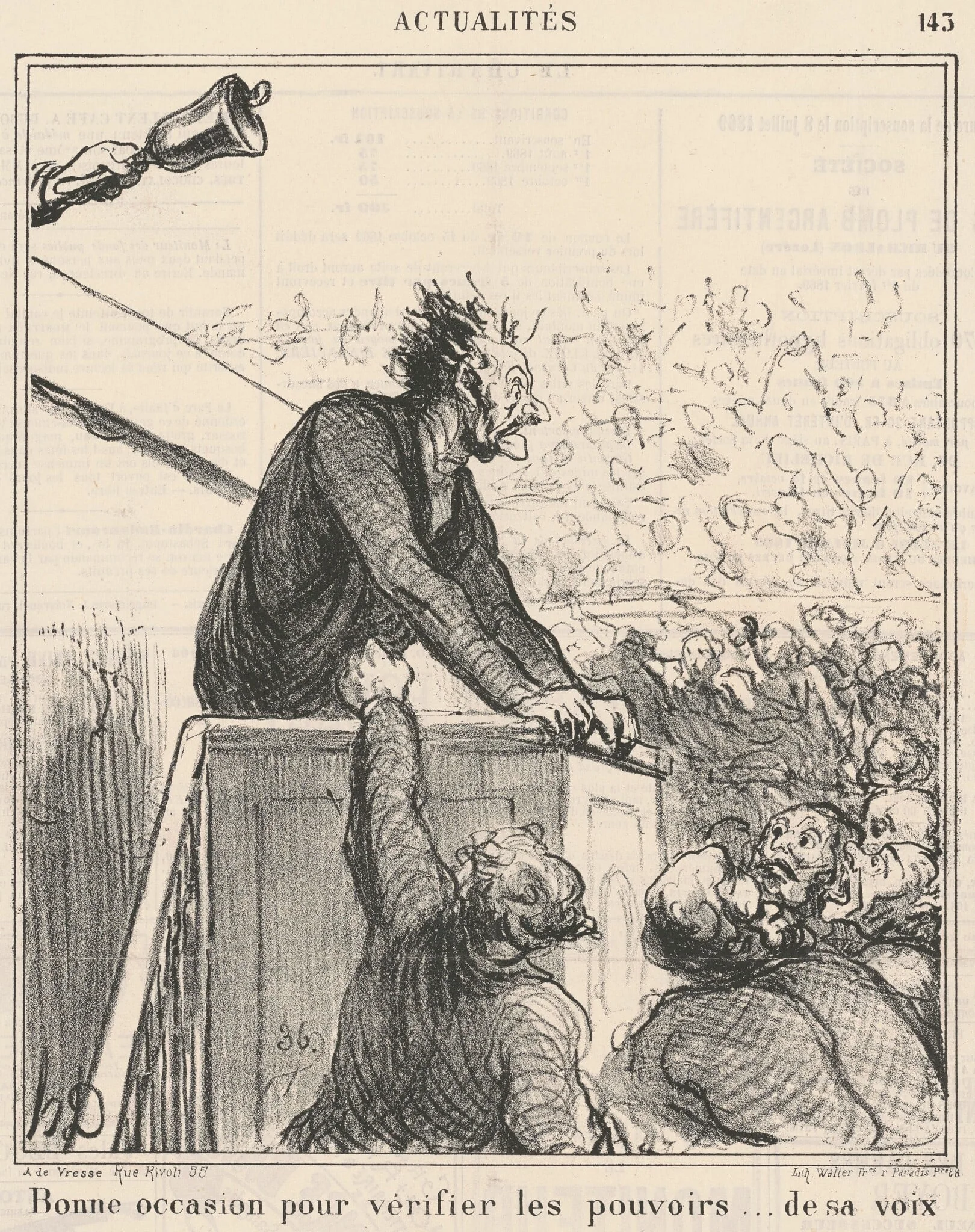 Bonne occasion pour vérifier ..., by Honoré Daumier, ink, 1869
