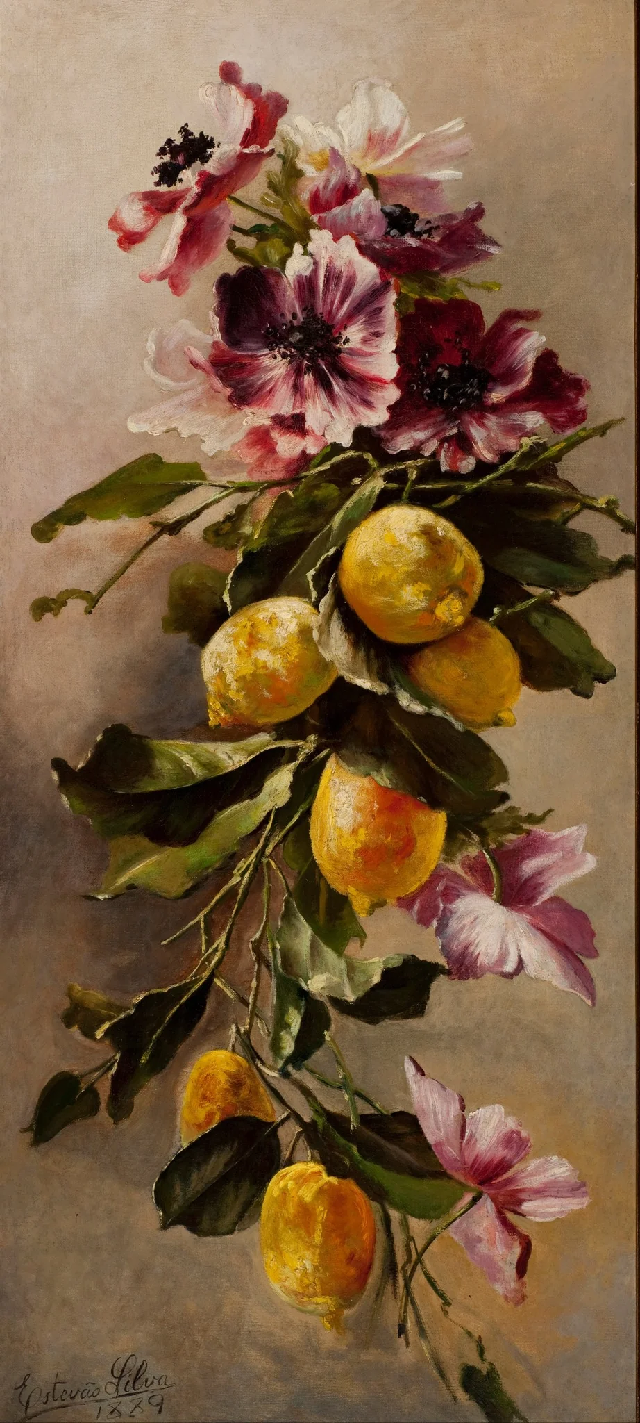 Still Life, by Estêvão Silva, oil, 1895