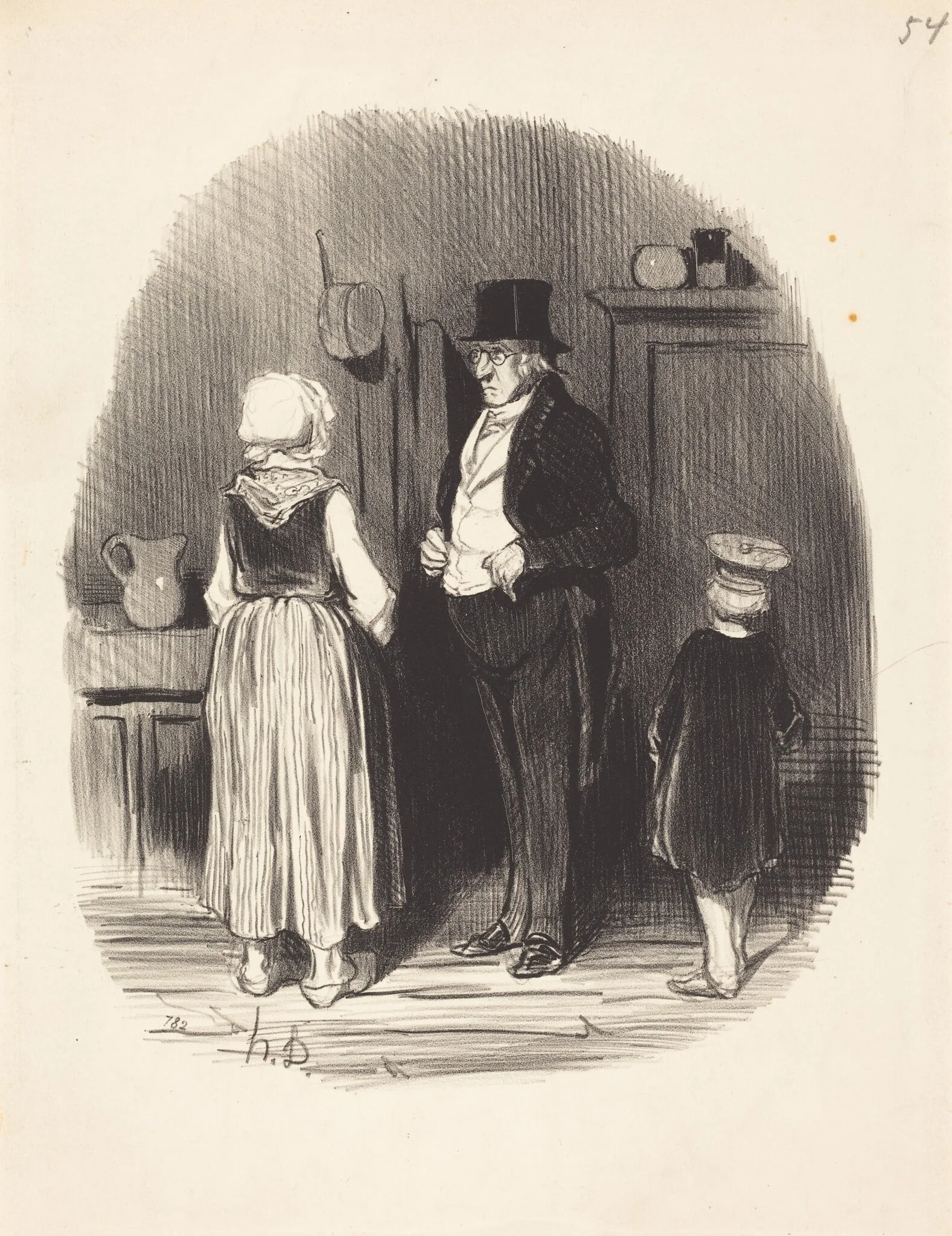 Comment!... tous mes moutons sont morts..., by Honoré Daumier, ink, 1845
