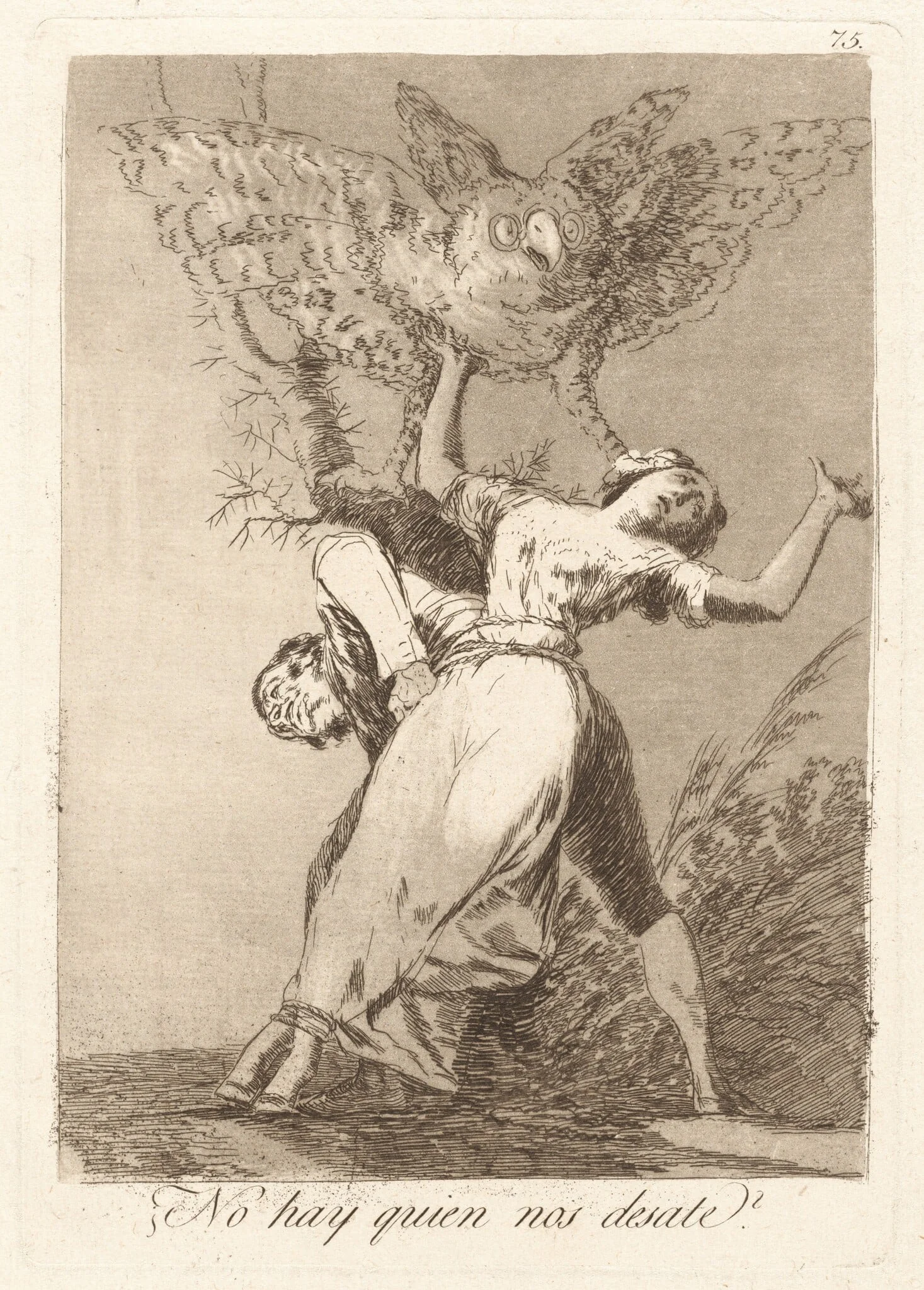 No hay quien nos desate? (Can't Anyone Untie Us?), by Francisco Goya, ink, 1799