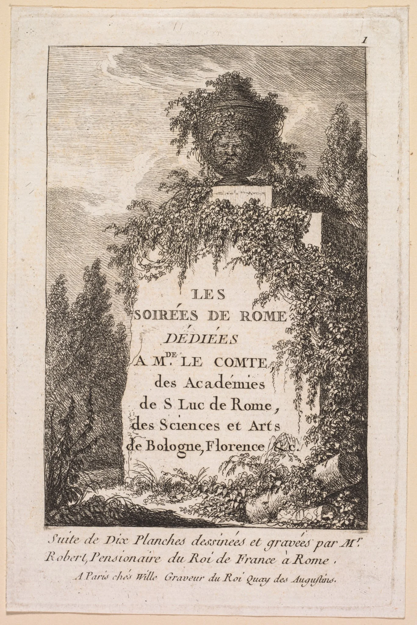 Title Page, by Hubert Robert, 1764