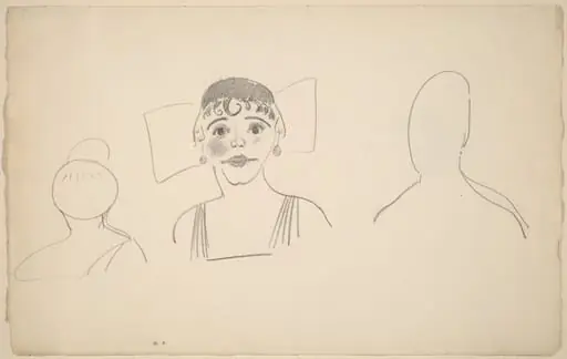 Sketches of Three Female Heads [recto]