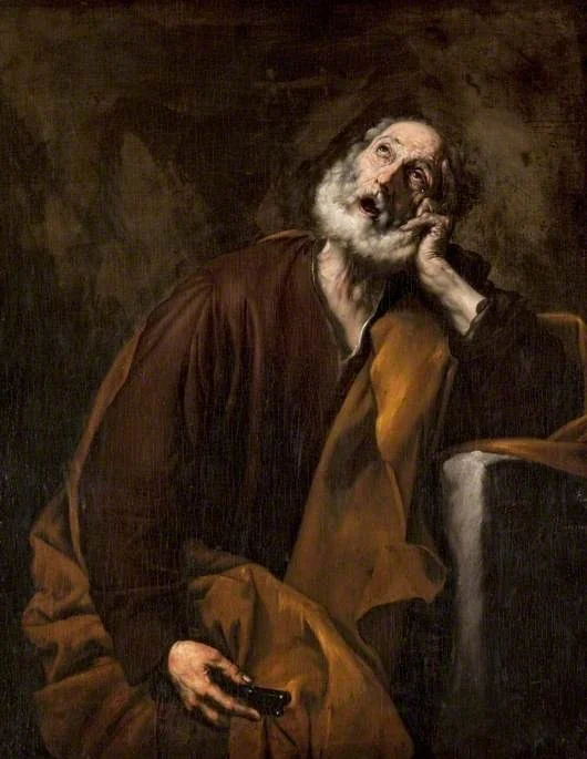 Saint Peter Repentant, by Jusepe de Ribera, oil, 1628