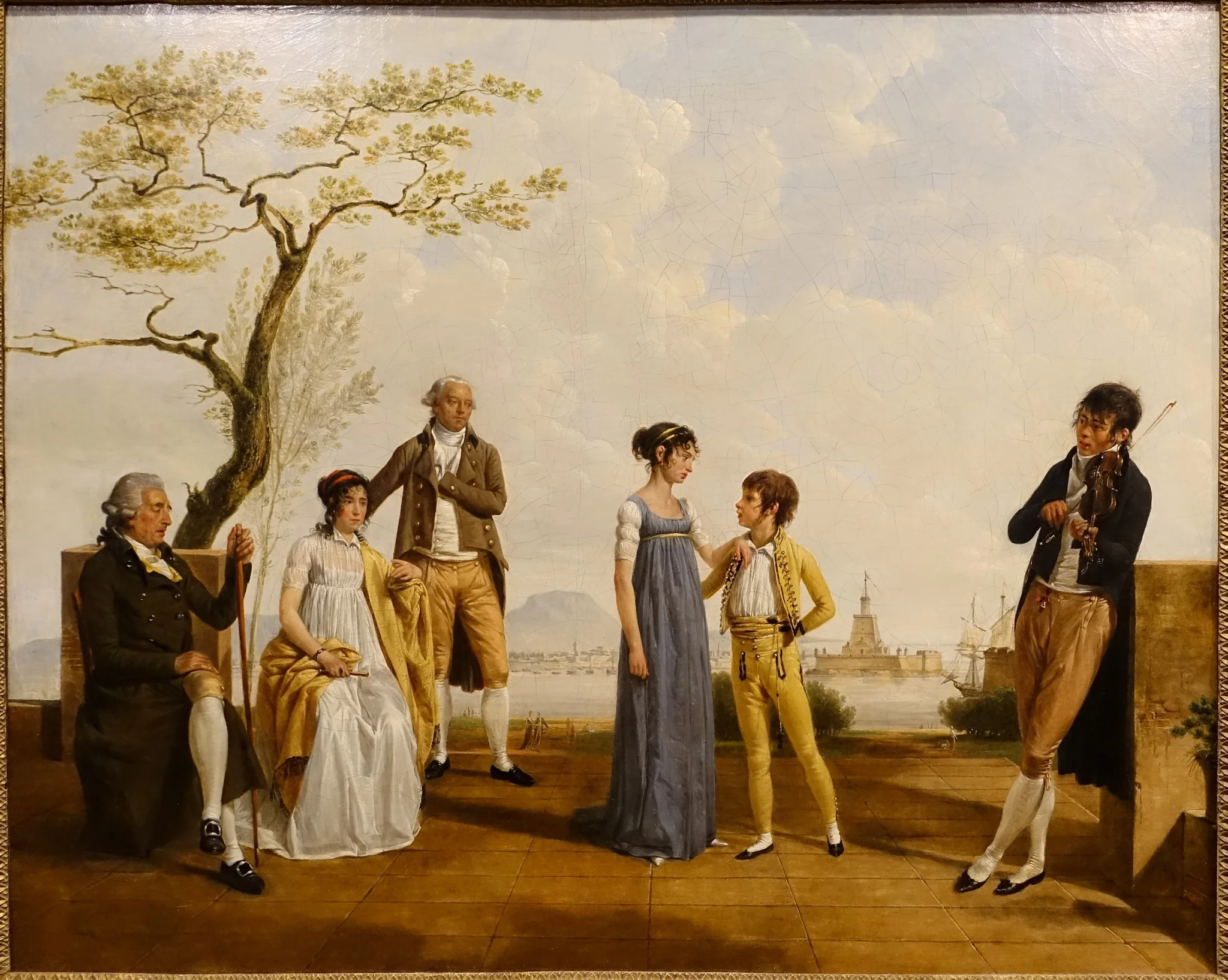 Family Portrait in front of a Harbour, by Jacques Sablet, oil, 1800