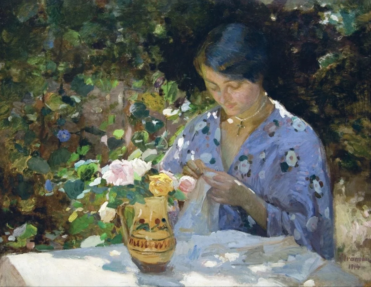 La lucru în grădină, by Ipolit Strâmbu(lescu), unspecified, 1914