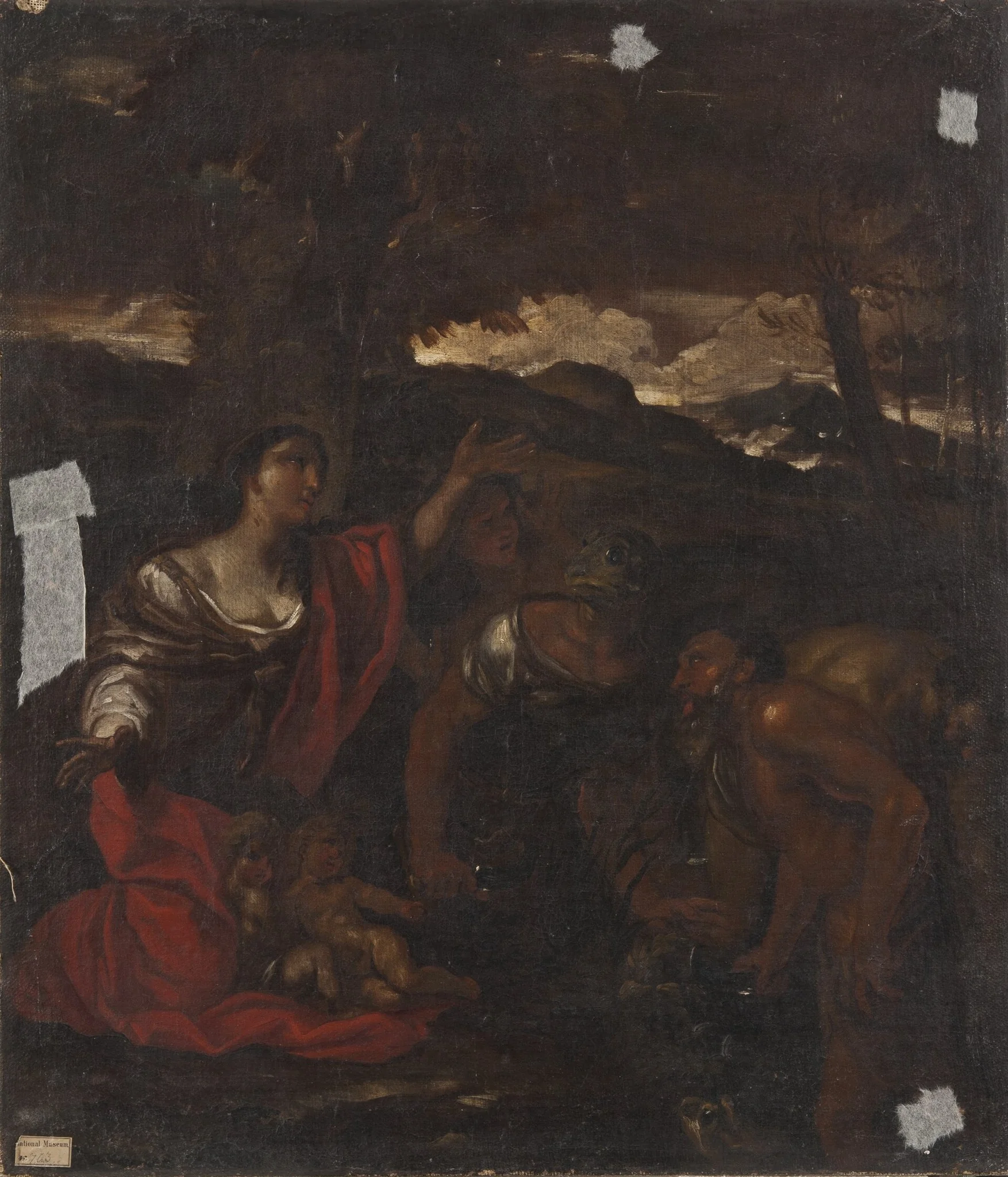Landskap med figurer, by Unknown, oil