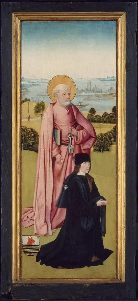 Franco van Langhel and His Sons with Saint John the Evangelist (outer face); Pieter van Os with Saint Peter (inner face)