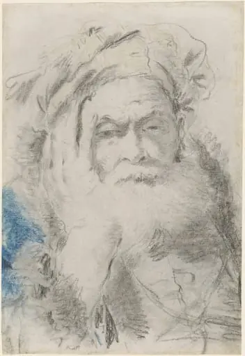 A Bearded Old Man Leaning His Head on His Hand
