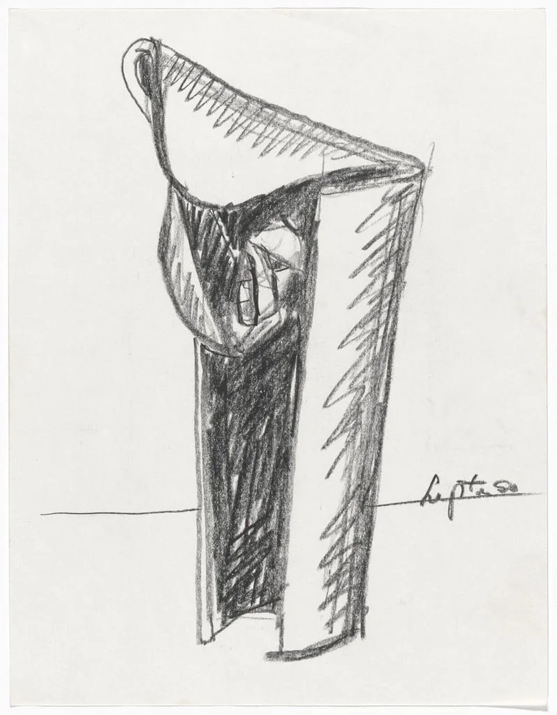 Untitled, by Seymour Lipton, crayon, 1950
