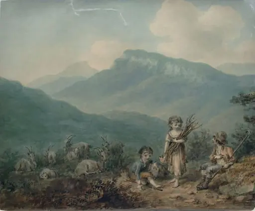 Children and goats