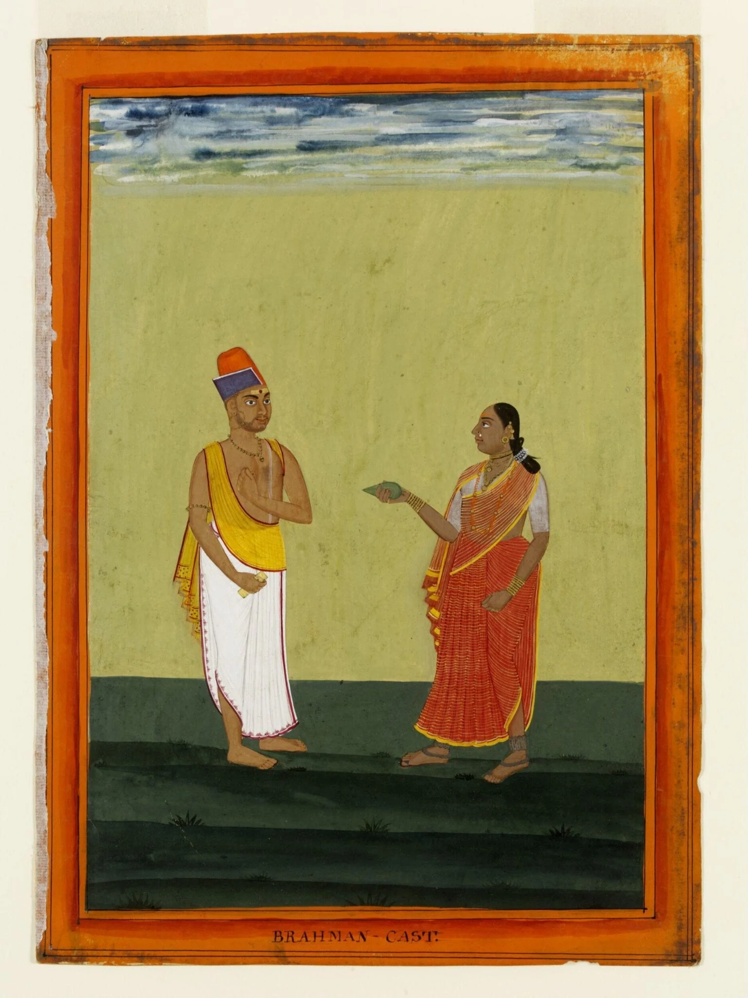 A Brahmin fortune-teller and his wife, by Unknown, paint, 1770