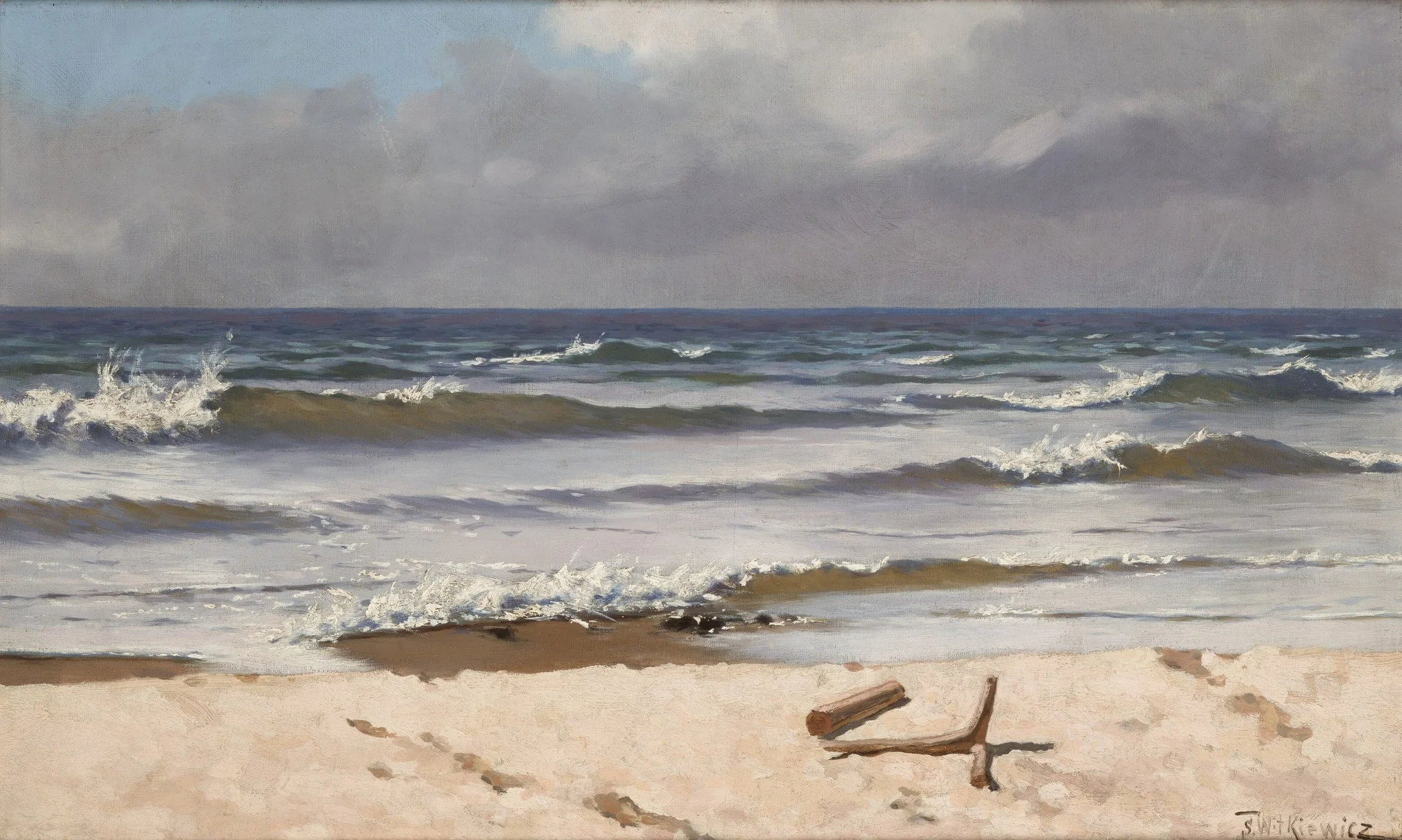 Coast at Połąga, by Stanisław Witkiewicz, oil, 1895