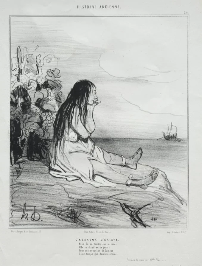 The Abandonment of Ariadne, by Honoré Daumier, 1842