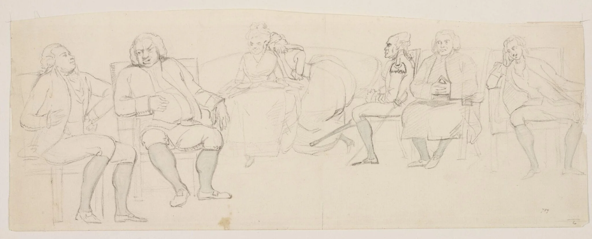 Interior of a drawing room, by Samuel Collings, 1786